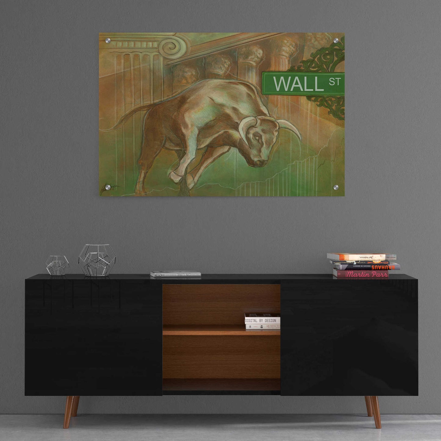 Epic Art 'Bull Market' by Ethan Harper, Acrylic Glass Wall Art,36x24