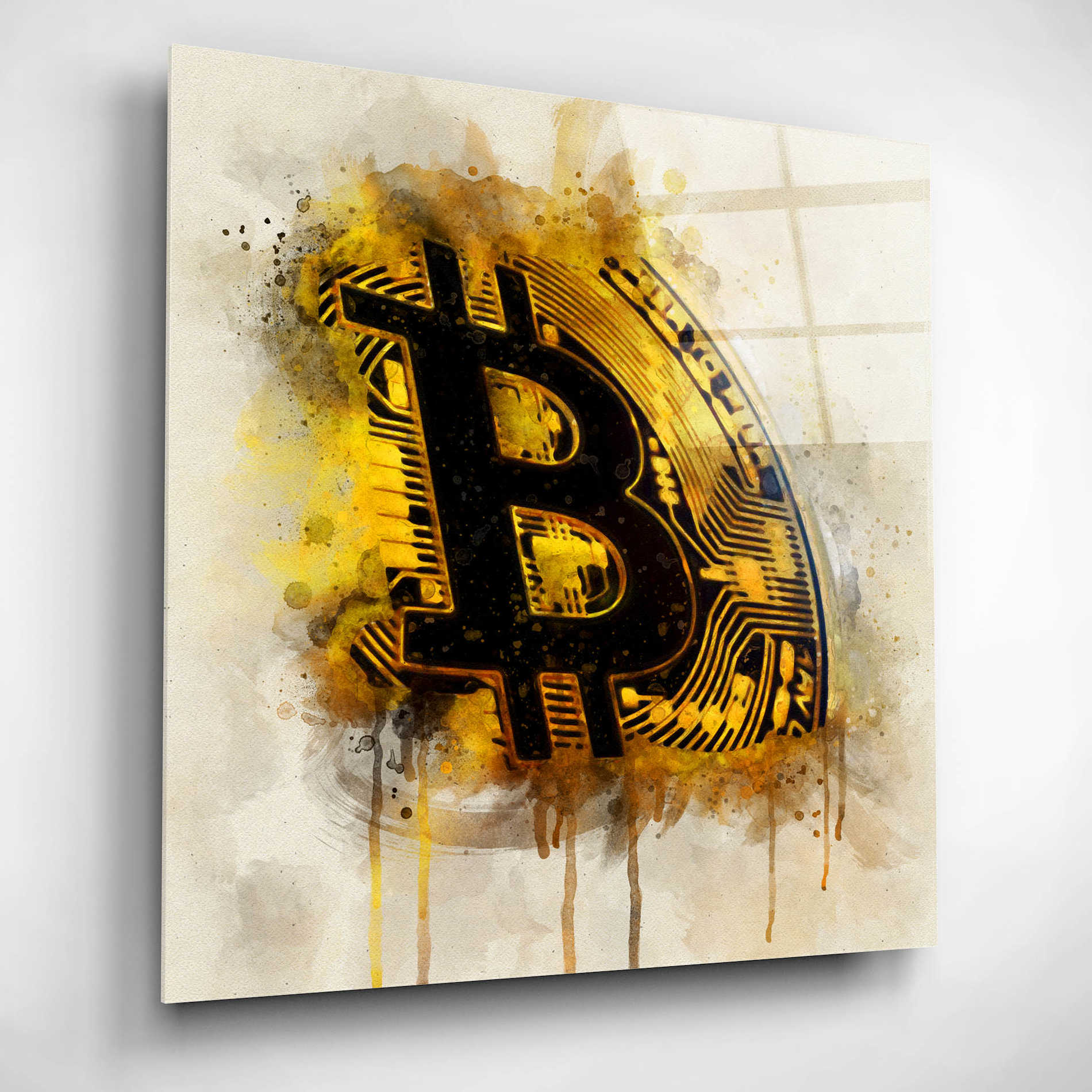 Epic Art 'Bitcoin Era in Gold' by Surma and Guillen, Acrylic Glass Wall Art,12x12