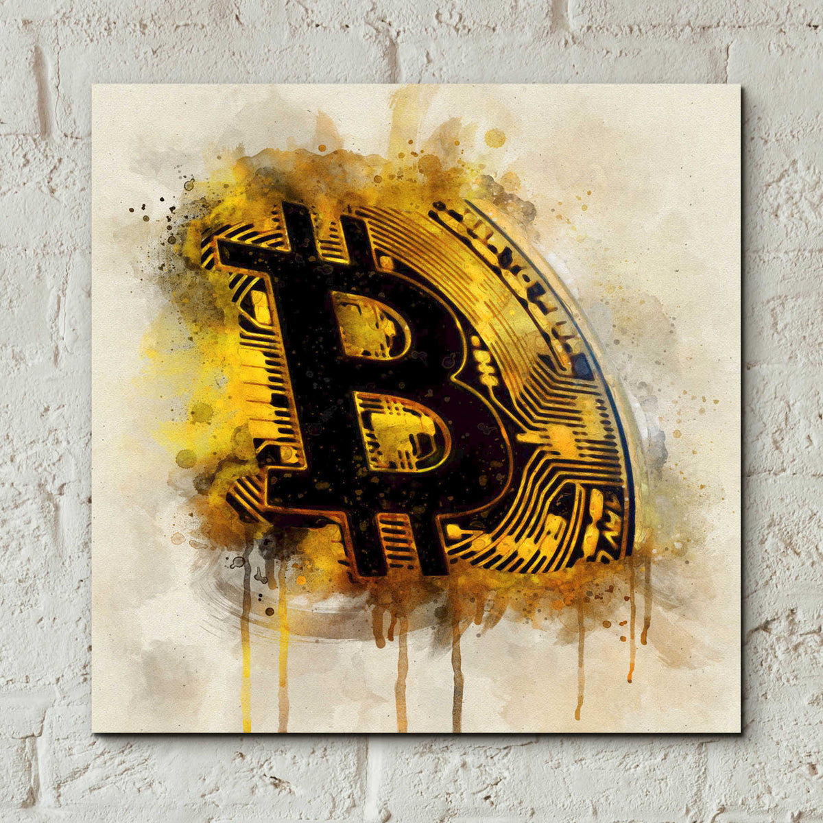 Epic Art 'Bitcoin Era in Gold' by Surma and Guillen, Acrylic Glass Wall Art,12x12