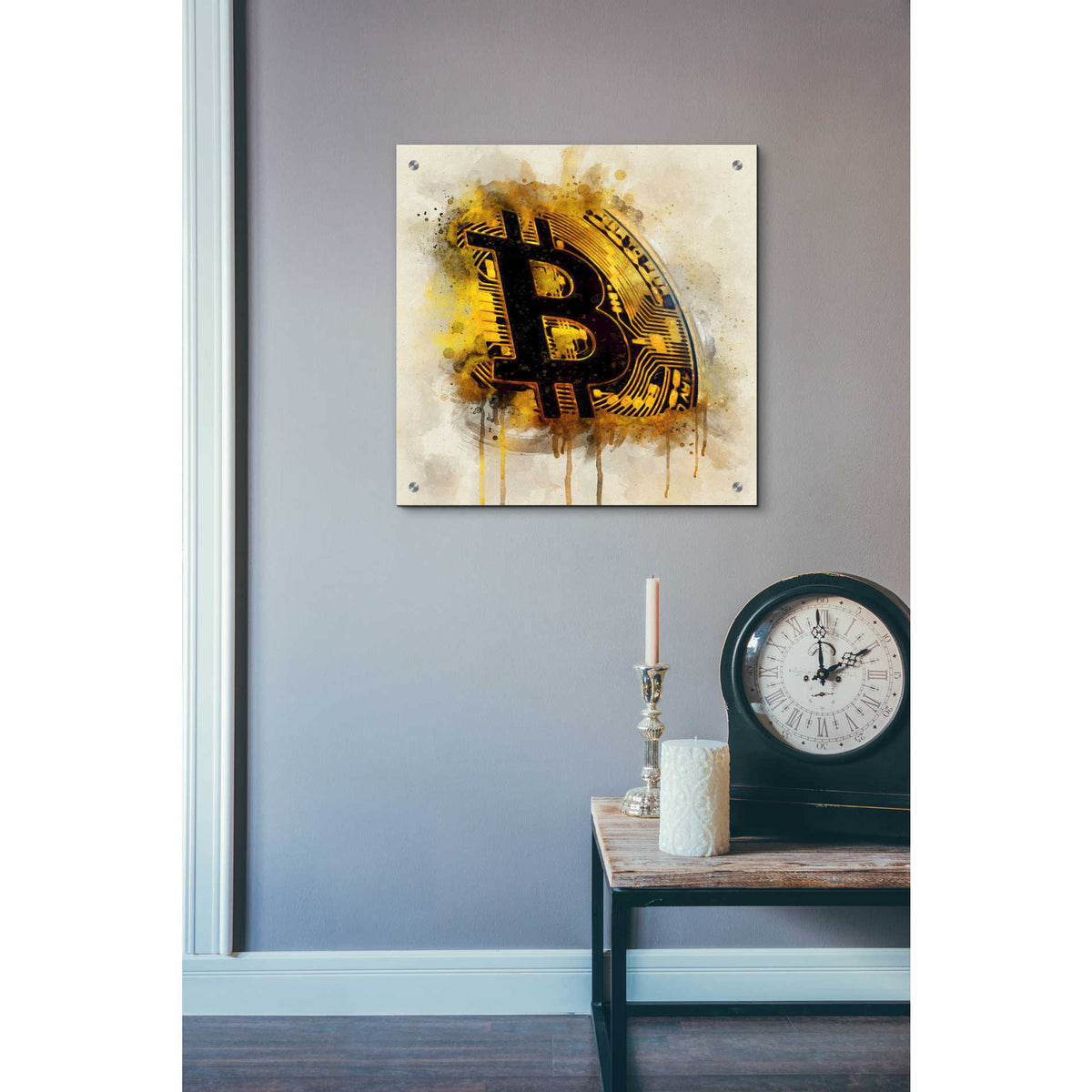 Epic Art 'Bitcoin Era in Gold' by Surma and Guillen, Acrylic Glass Wall Art,24x24