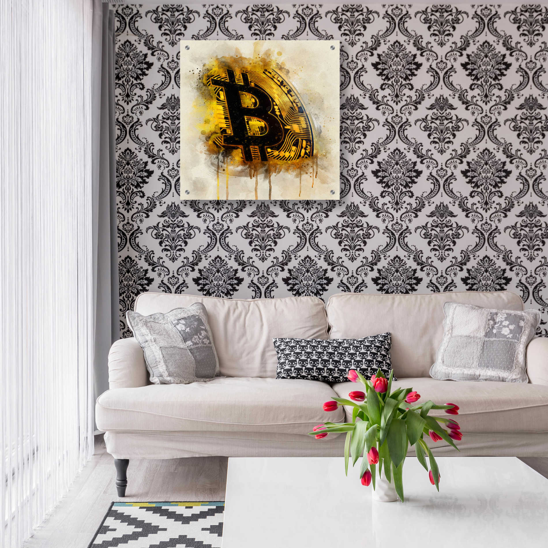 Epic Art 'Bitcoin Era in Gold' by Surma and Guillen, Acrylic Glass Wall Art,24x24