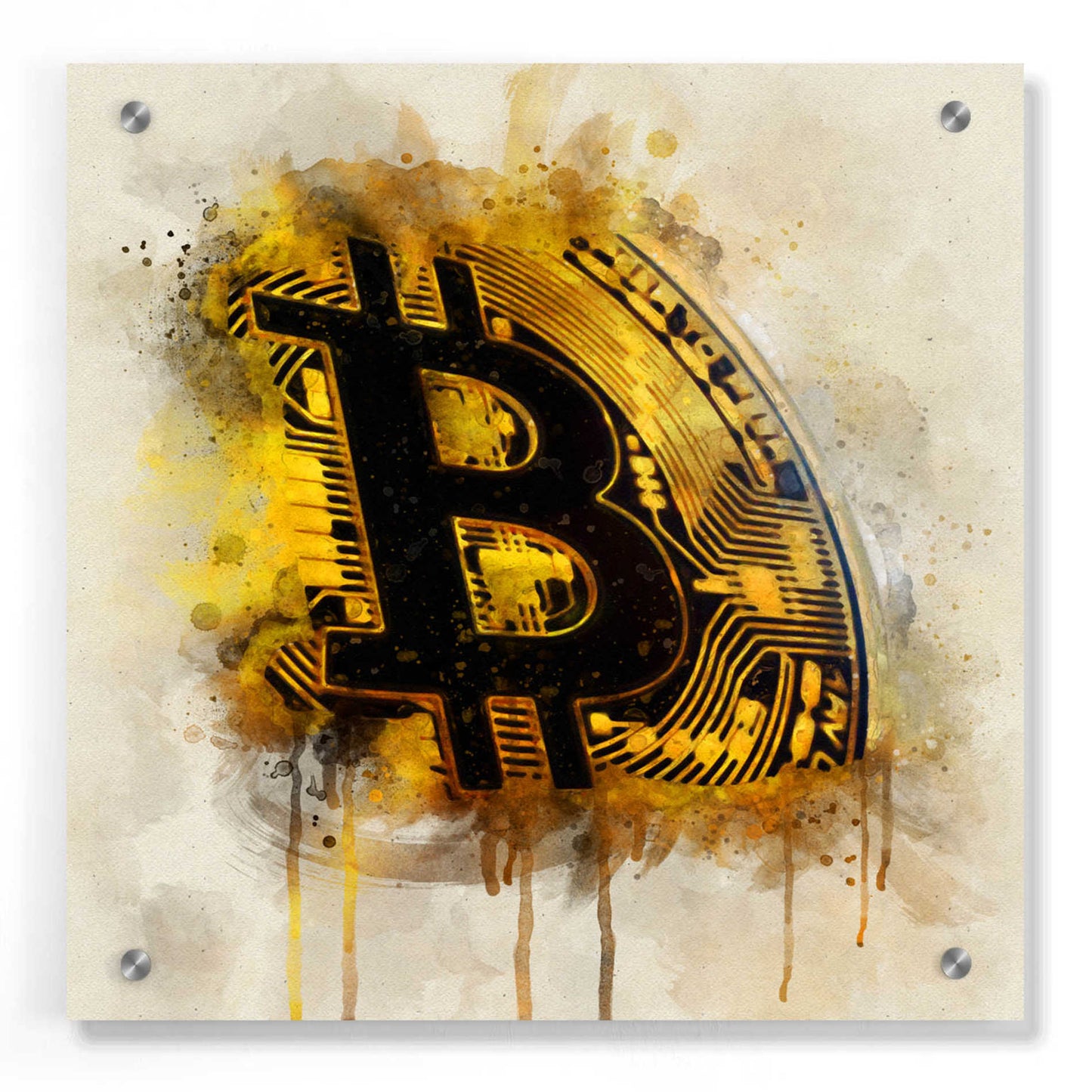 Epic Art 'Bitcoin Era in Gold' by Surma and Guillen, Acrylic Glass Wall Art,36x36