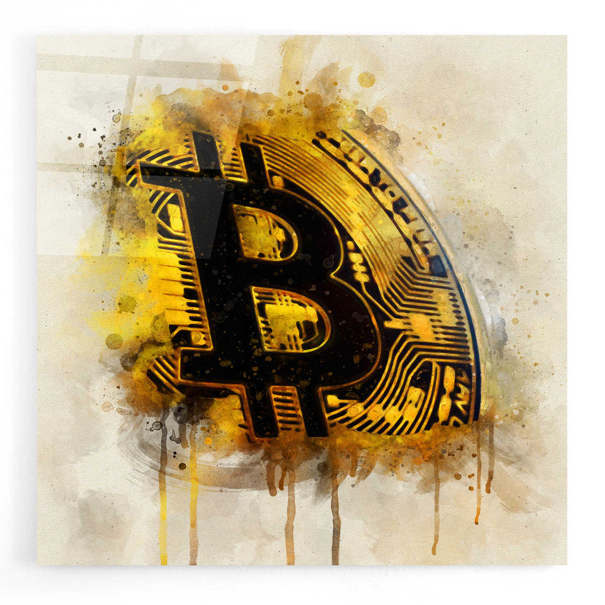Epic Art 'Bitcoin Era in Gold' by Surma and Guillen, Acrylic Glass Wall Art