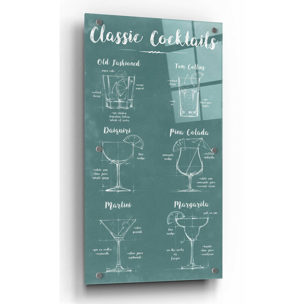 Epic Art 'Mixology Infograph' by Ethan Harper, Acrylic Glass Wall Art