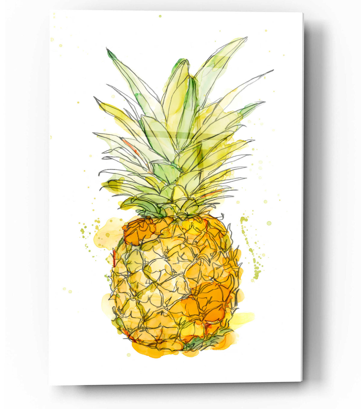Epic Art 'Pineapple Splash I' by Ethan Harper, Acrylic Glass Wall Art