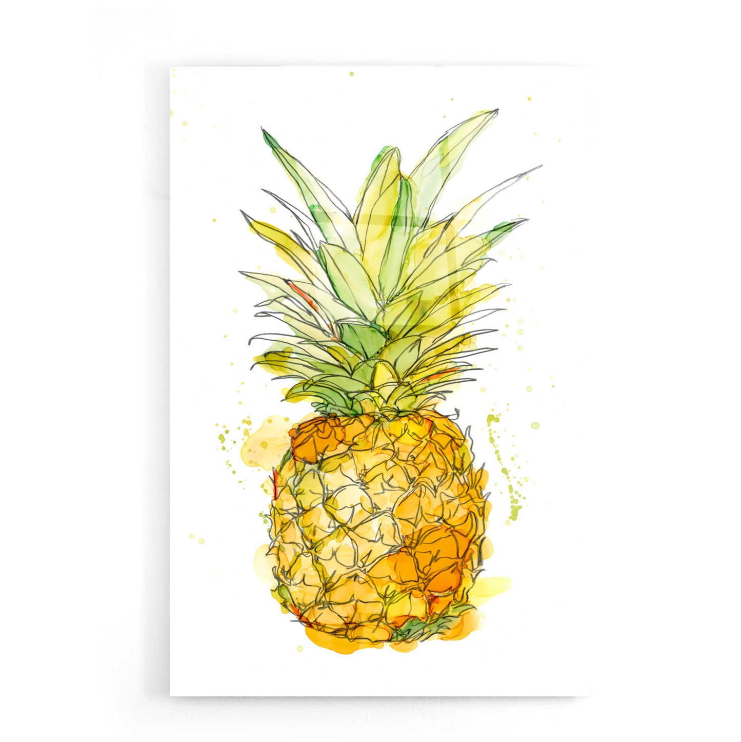 Epic Art 'Pineapple Splash I' by Ethan Harper, Acrylic Glass Wall Art