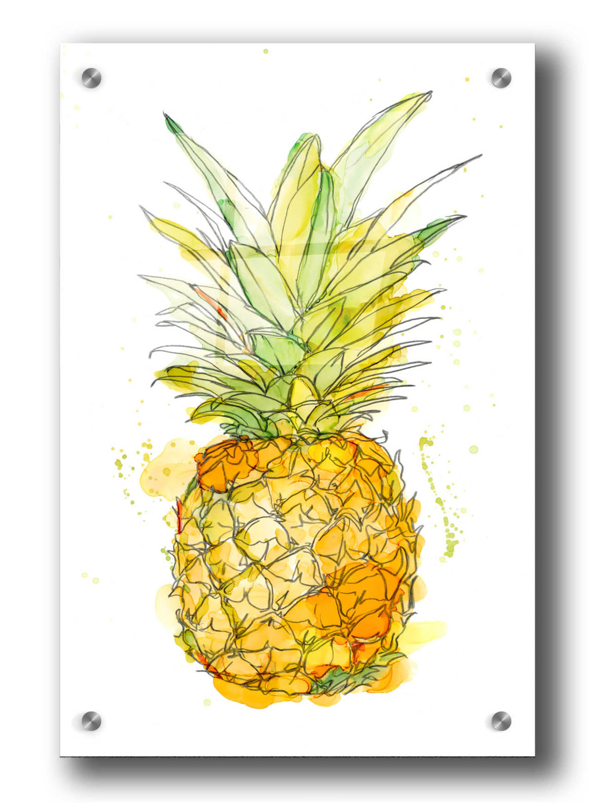 Epic Art 'Pineapple Splash I' by Ethan Harper, Acrylic Glass Wall Art