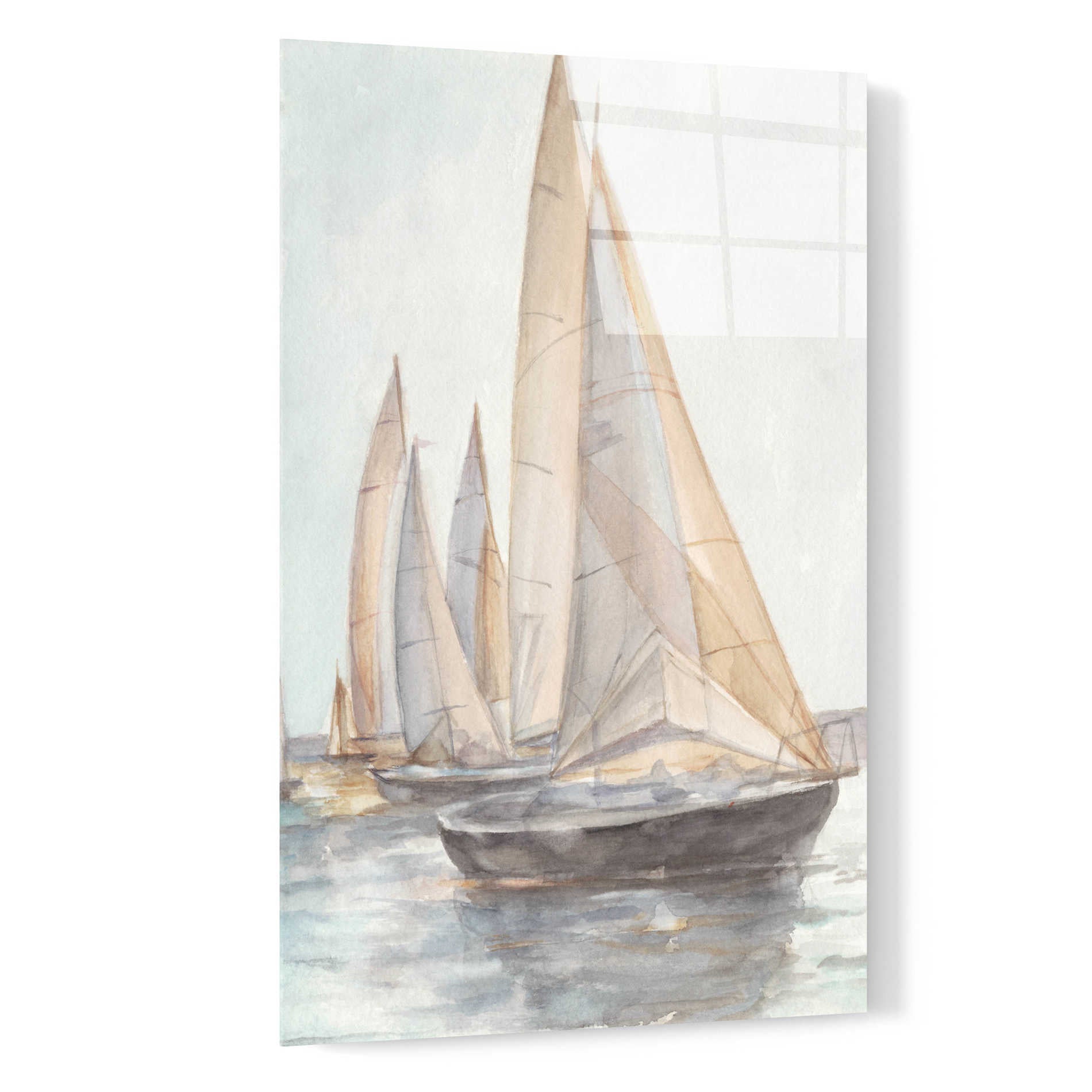 Epic Art 'Plein Air Sailboats II' by Ethan Harper, Acrylic Glass Wall Art,16x24