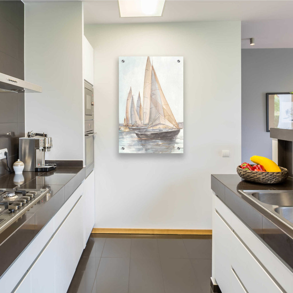 Epic Art 'Plein Air Sailboats II' by Ethan Harper, Acrylic Glass Wall Art,24x36