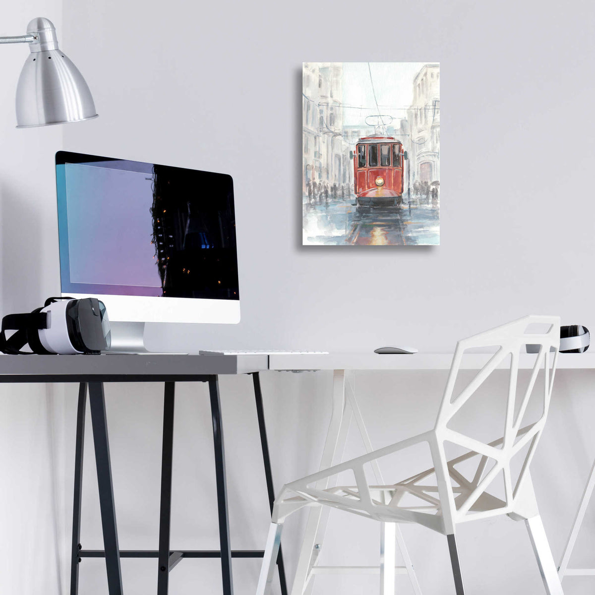 Epic Art 'Watercolor Streetcar Study I' by Ethan Harper, Acrylic Glass Wall Art,12x16