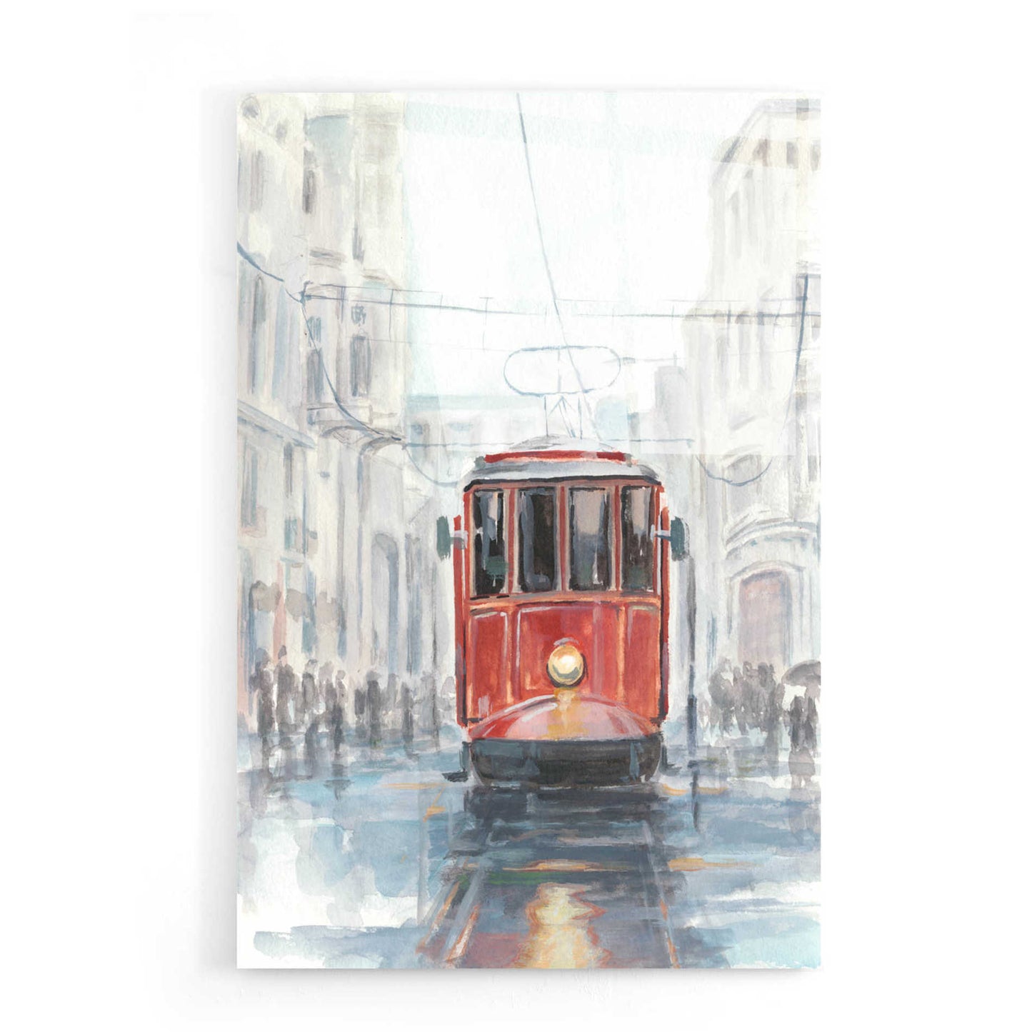 Epic Art 'Watercolor Streetcar Study I' by Ethan Harper, Acrylic Glass Wall Art,16x24