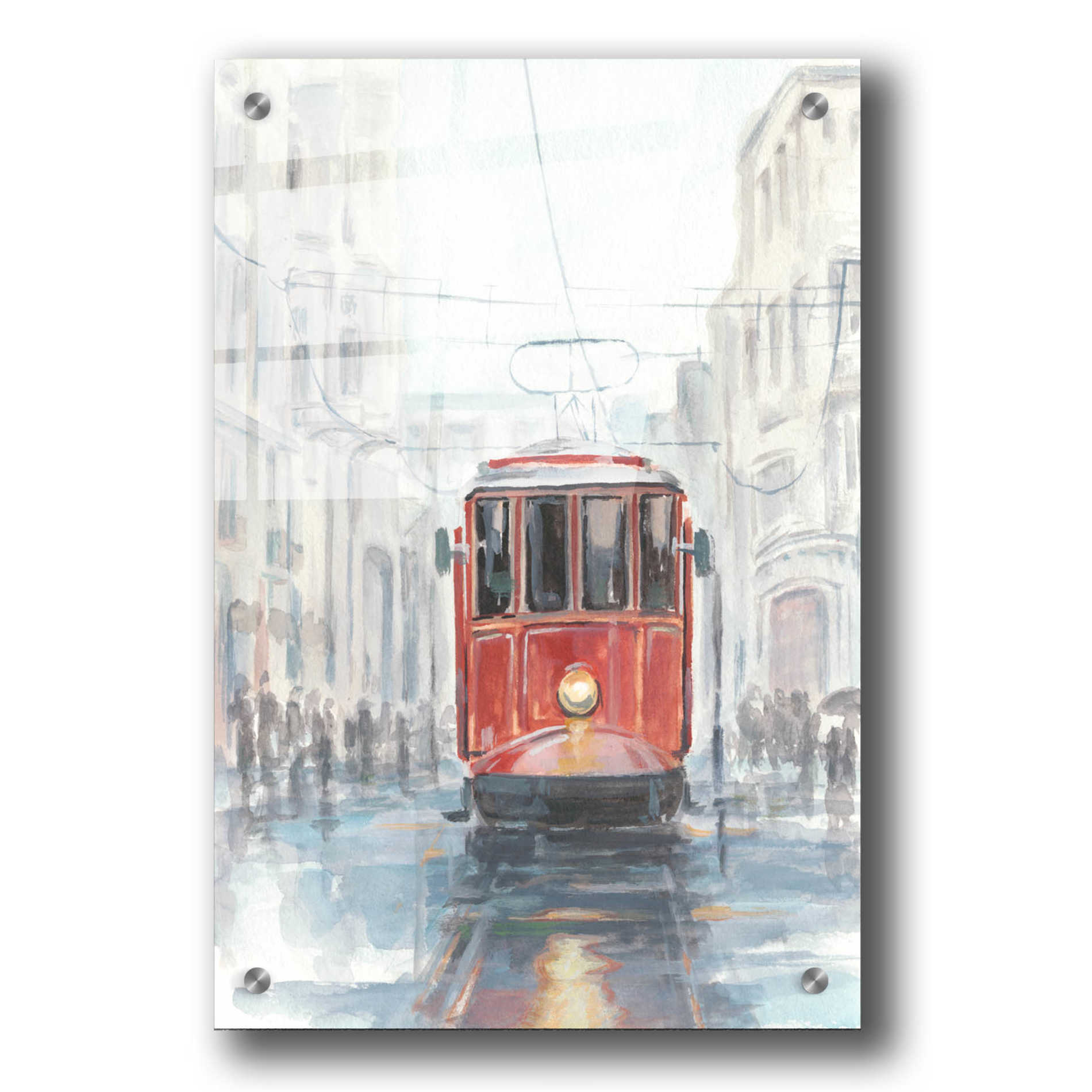 Epic Art 'Watercolor Streetcar Study I' by Ethan Harper, Acrylic Glass Wall Art,24x36