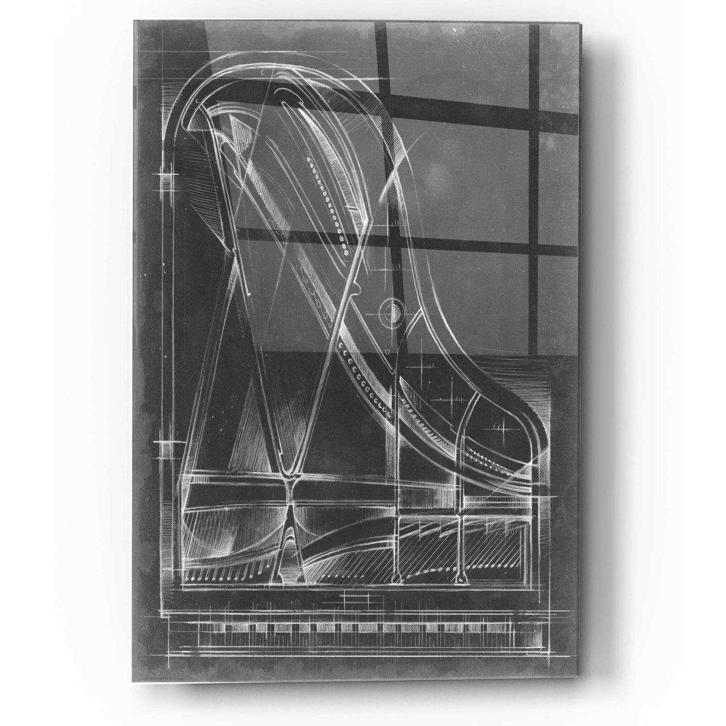 Epic Art 'Grand Piano Diagram' by Ethan Harper, Acrylic Glass Wall Art,12x16