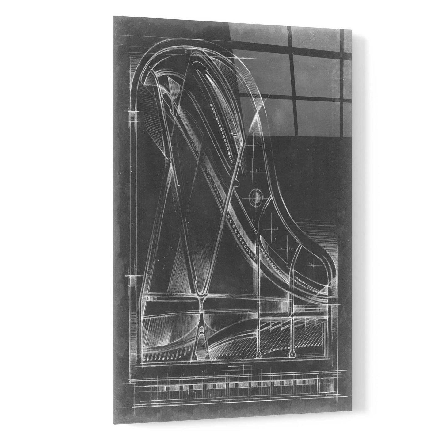 Epic Art 'Grand Piano Diagram' by Ethan Harper, Acrylic Glass Wall Art,16x24