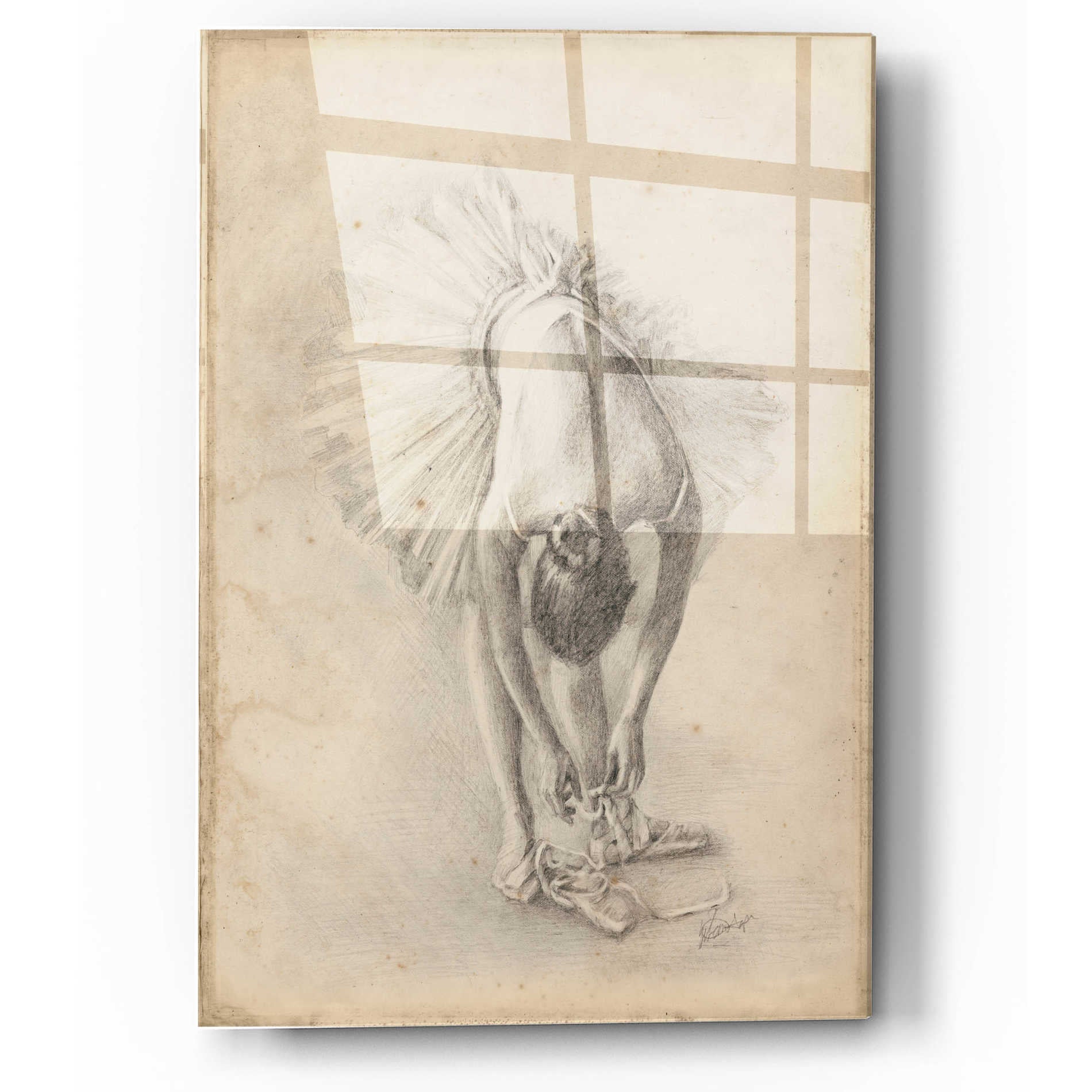 Epic Art 'Antique Ballerina Study I' by Ethan Harper, Acrylic Glass Wall Art,12x16