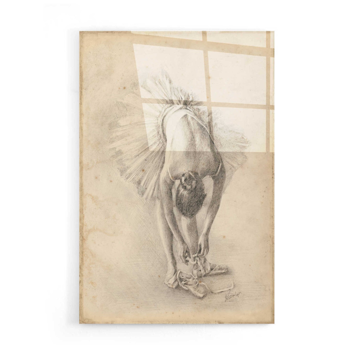 Epic Art 'Antique Ballerina Study I' by Ethan Harper, Acrylic Glass Wall Art,16x24