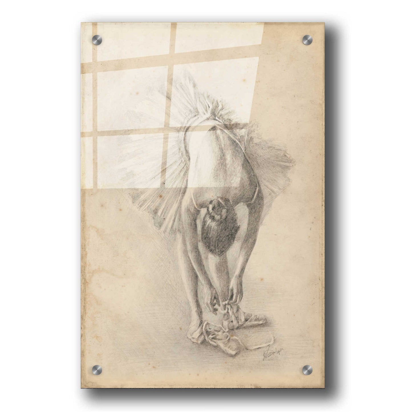Epic Art 'Antique Ballerina Study I' by Ethan Harper, Acrylic Glass Wall Art,24x36