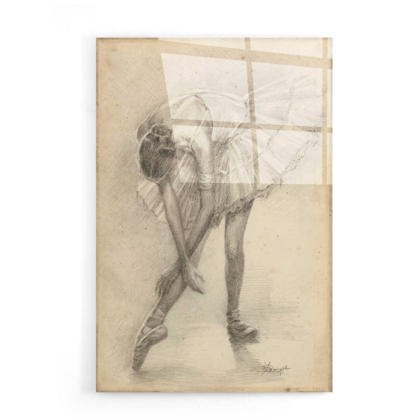 Epic Art 'Antique Ballerina Study II' by Ethan Harper, Acrylic Glass Wall Art,16x24