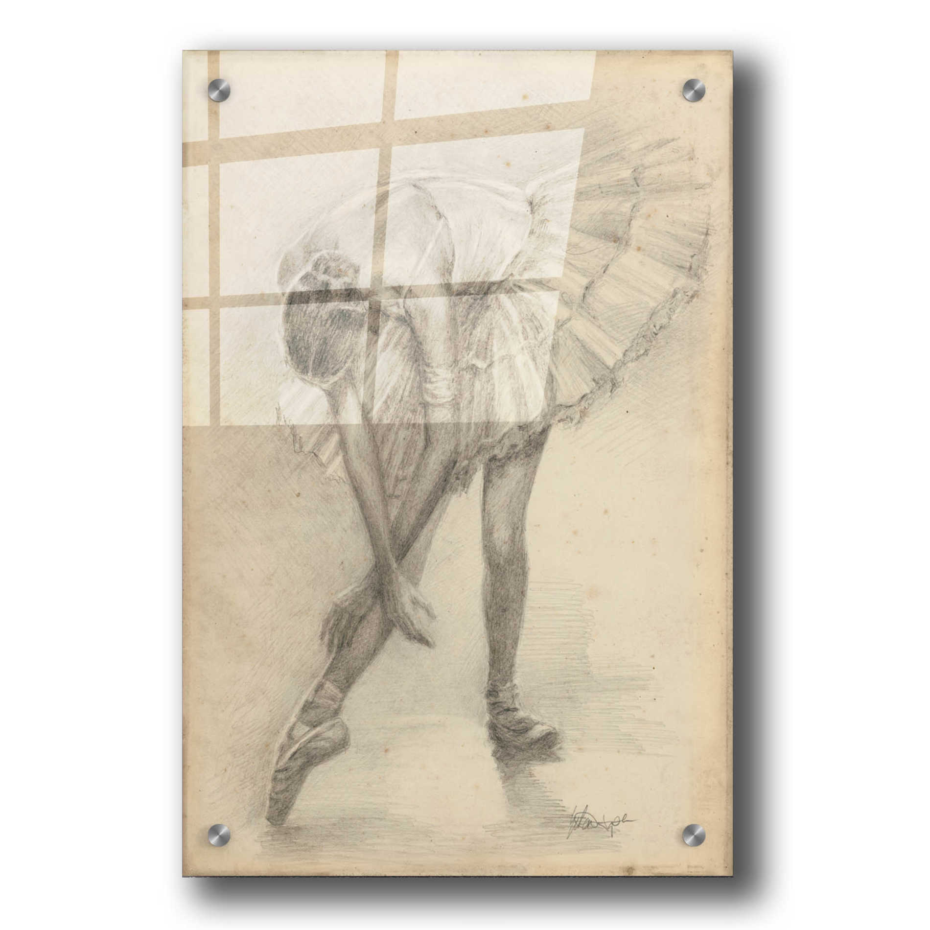 Epic Art 'Antique Ballerina Study II' by Ethan Harper, Acrylic Glass Wall Art,24x36