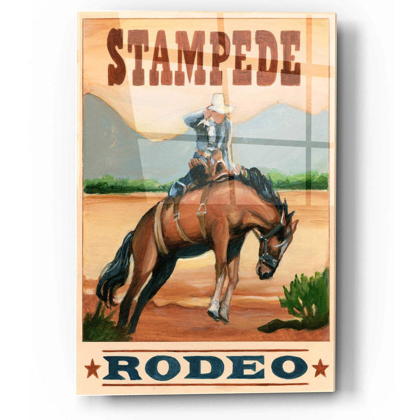 Epic Art 'Stampede Rodeo' by Ethan Harper, Acrylic Glass Wall Art,12x16