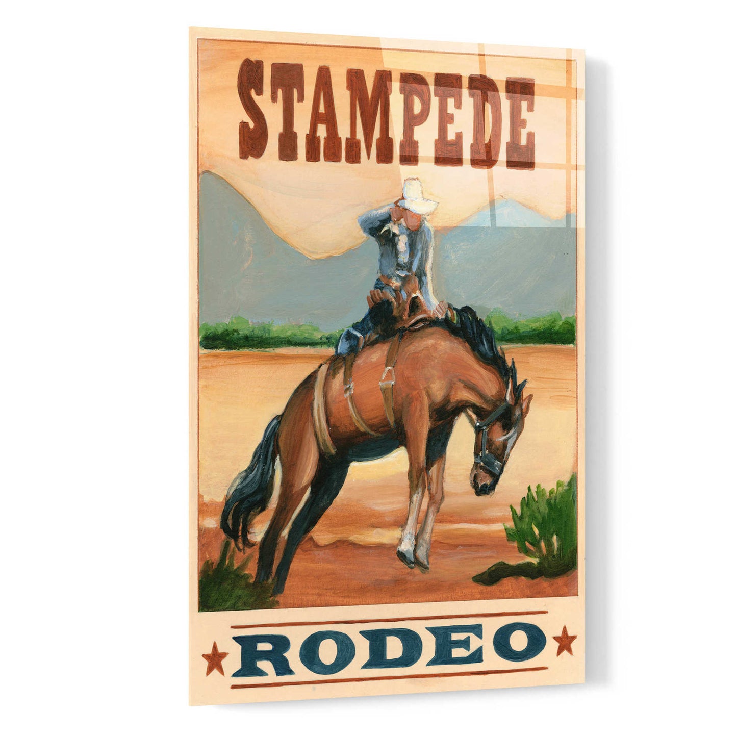 Epic Art 'Stampede Rodeo' by Ethan Harper, Acrylic Glass Wall Art,16x24