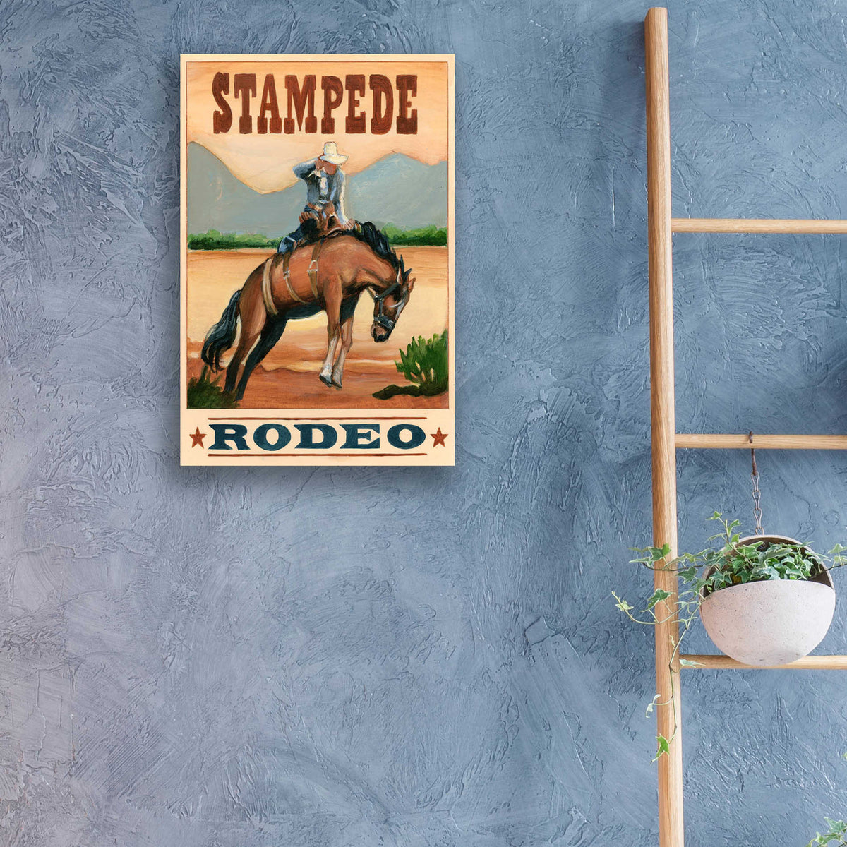 Epic Art 'Stampede Rodeo' by Ethan Harper, Acrylic Glass Wall Art,16x24