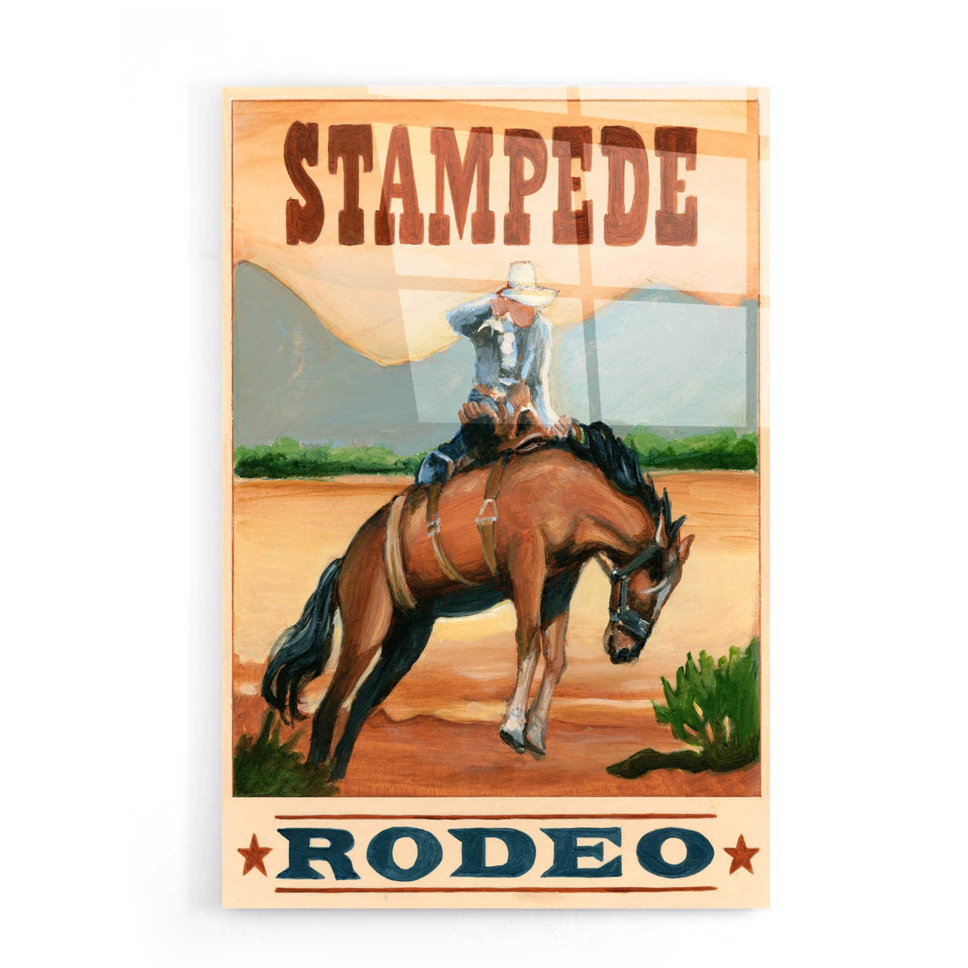 Epic Art 'Stampede Rodeo' by Ethan Harper, Acrylic Glass Wall Art,16x24