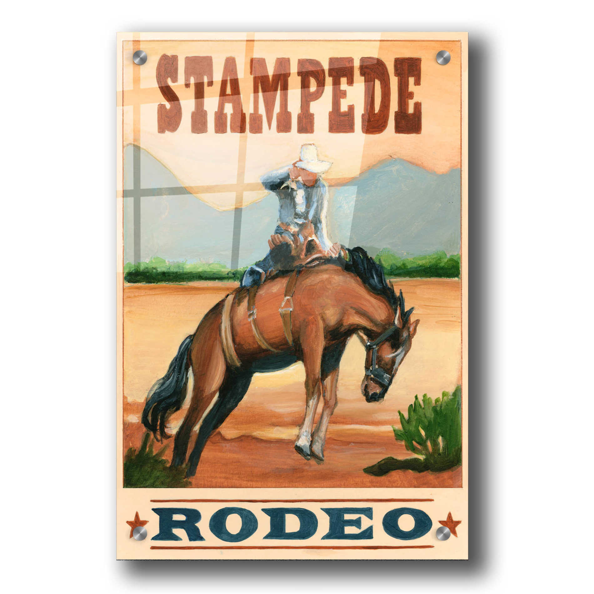 Epic Art 'Stampede Rodeo' by Ethan Harper, Acrylic Glass Wall Art,24x36