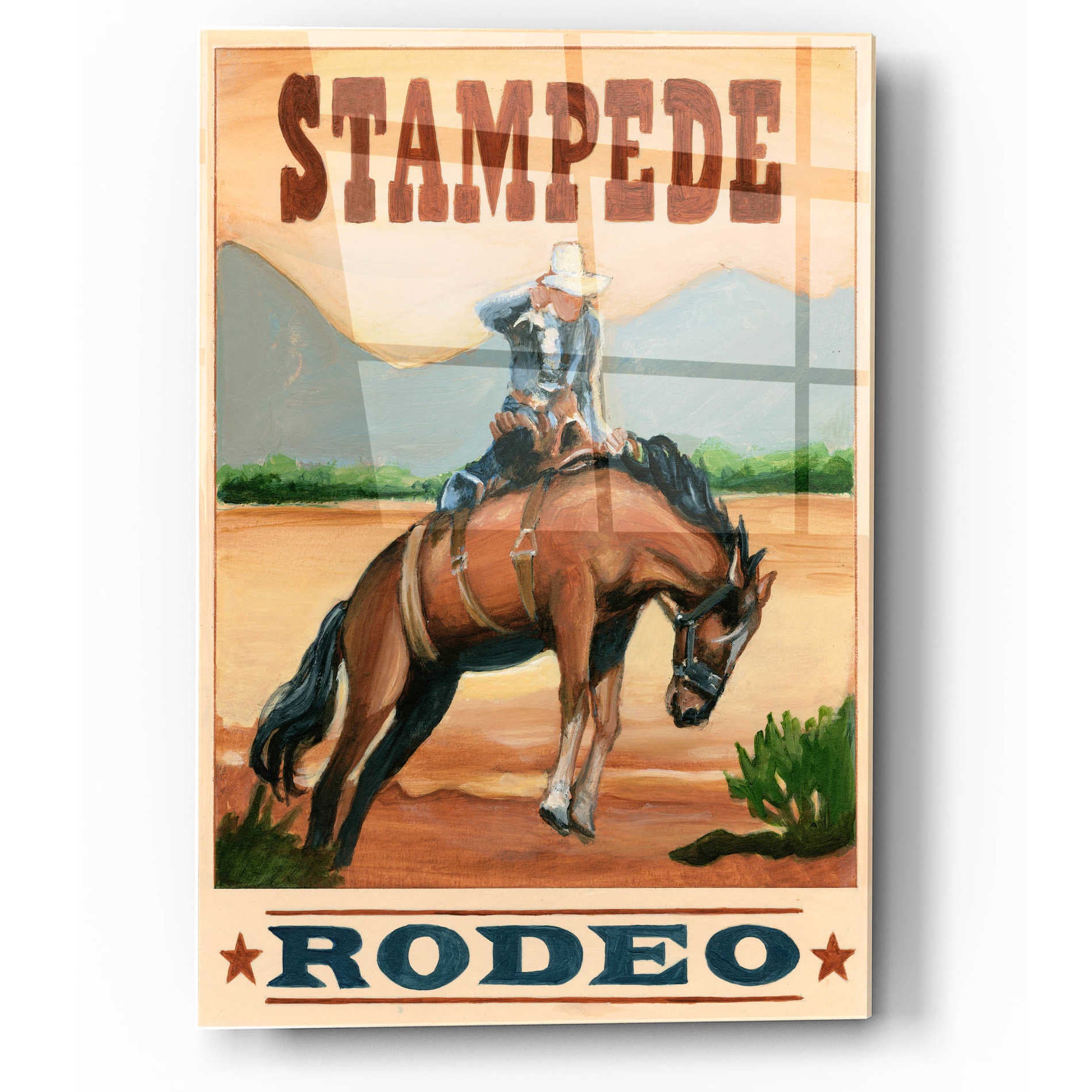 Epic Art 'Stampede Rodeo' by Ethan Harper, Acrylic Glass Wall Art