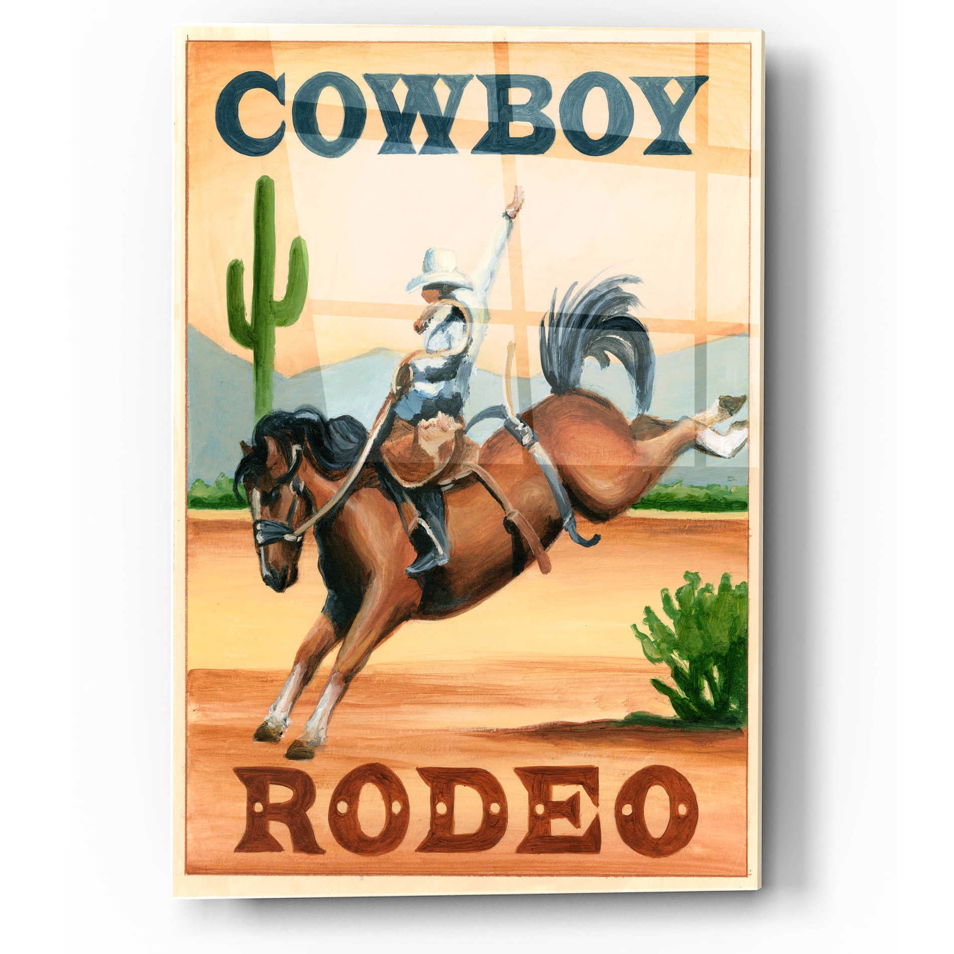 Epic Art 'Cowboy Rodeo' by Ethan Harper, Acrylic Glass Wall Art,12x16