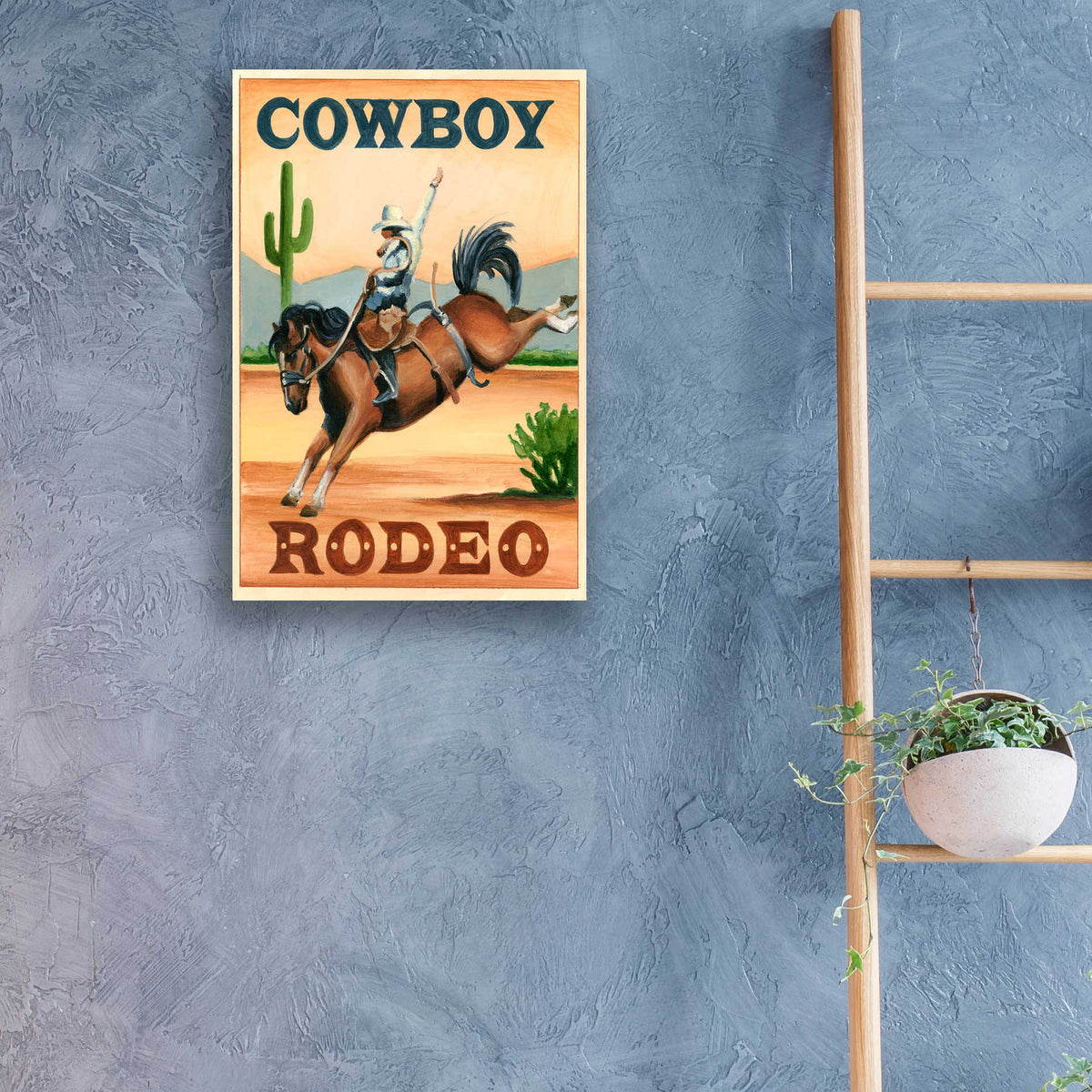 Epic Art 'Cowboy Rodeo' by Ethan Harper, Acrylic Glass Wall Art,16x24