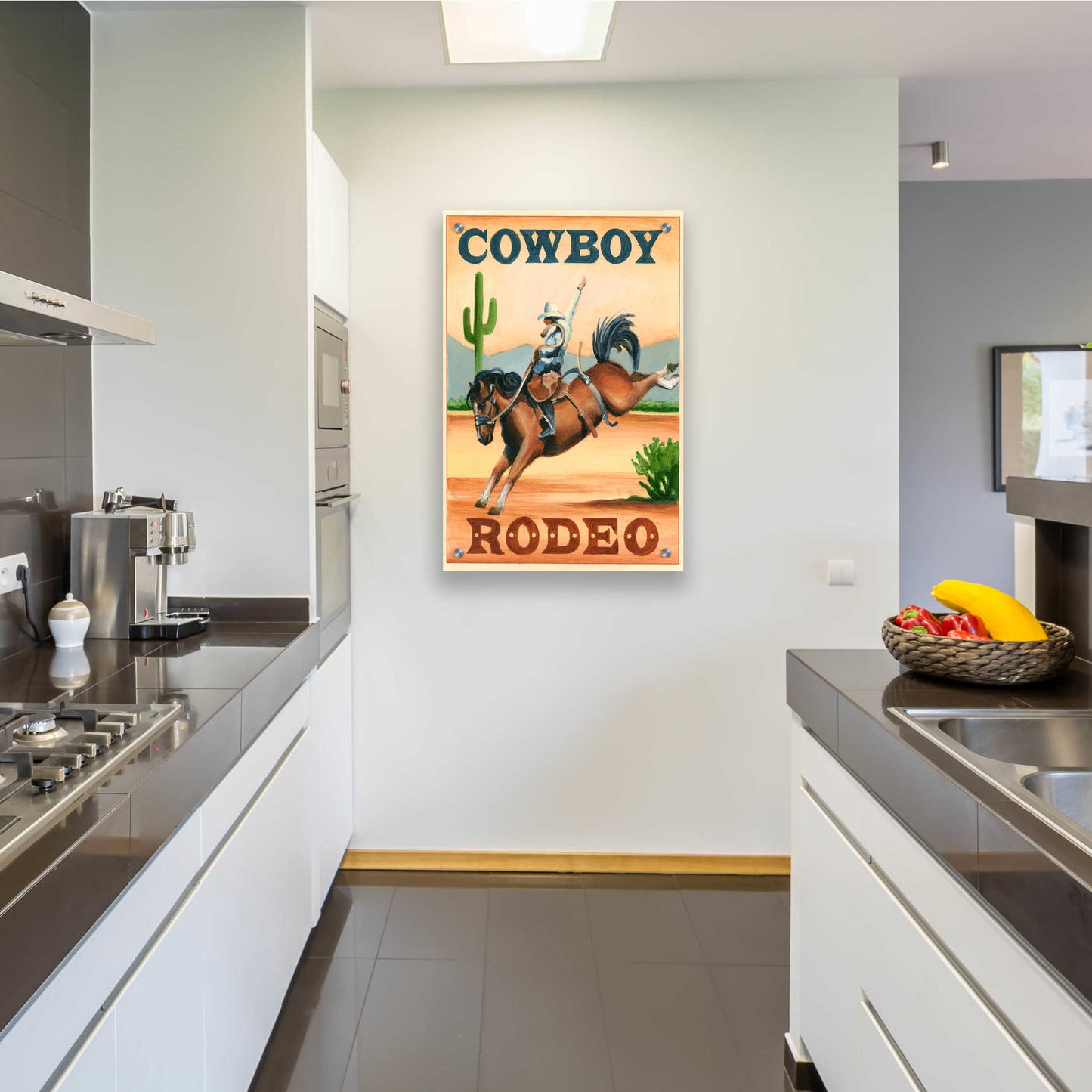 Epic Art 'Cowboy Rodeo' by Ethan Harper, Acrylic Glass Wall Art,24x36