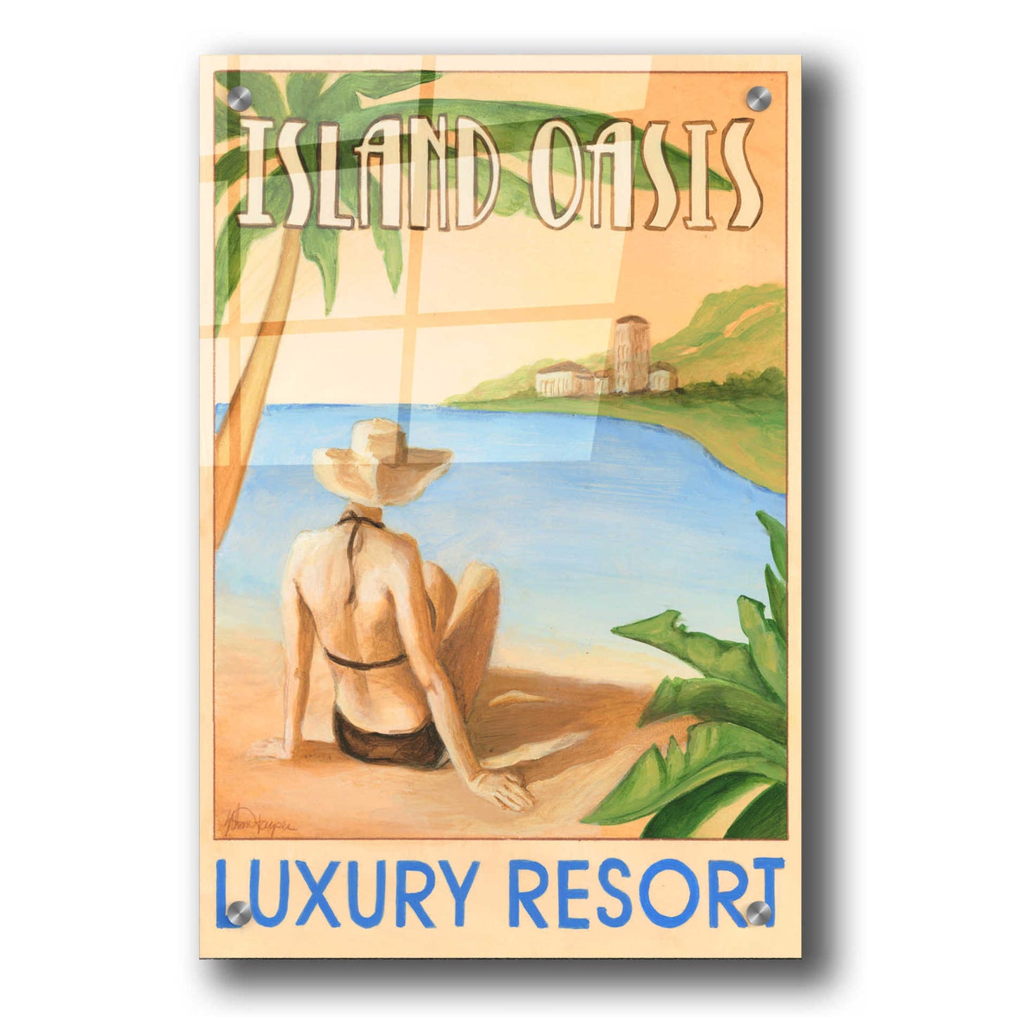Epic Art 'Island Oasis' by Ethan Harper, Acrylic Glass Wall Art,24x36