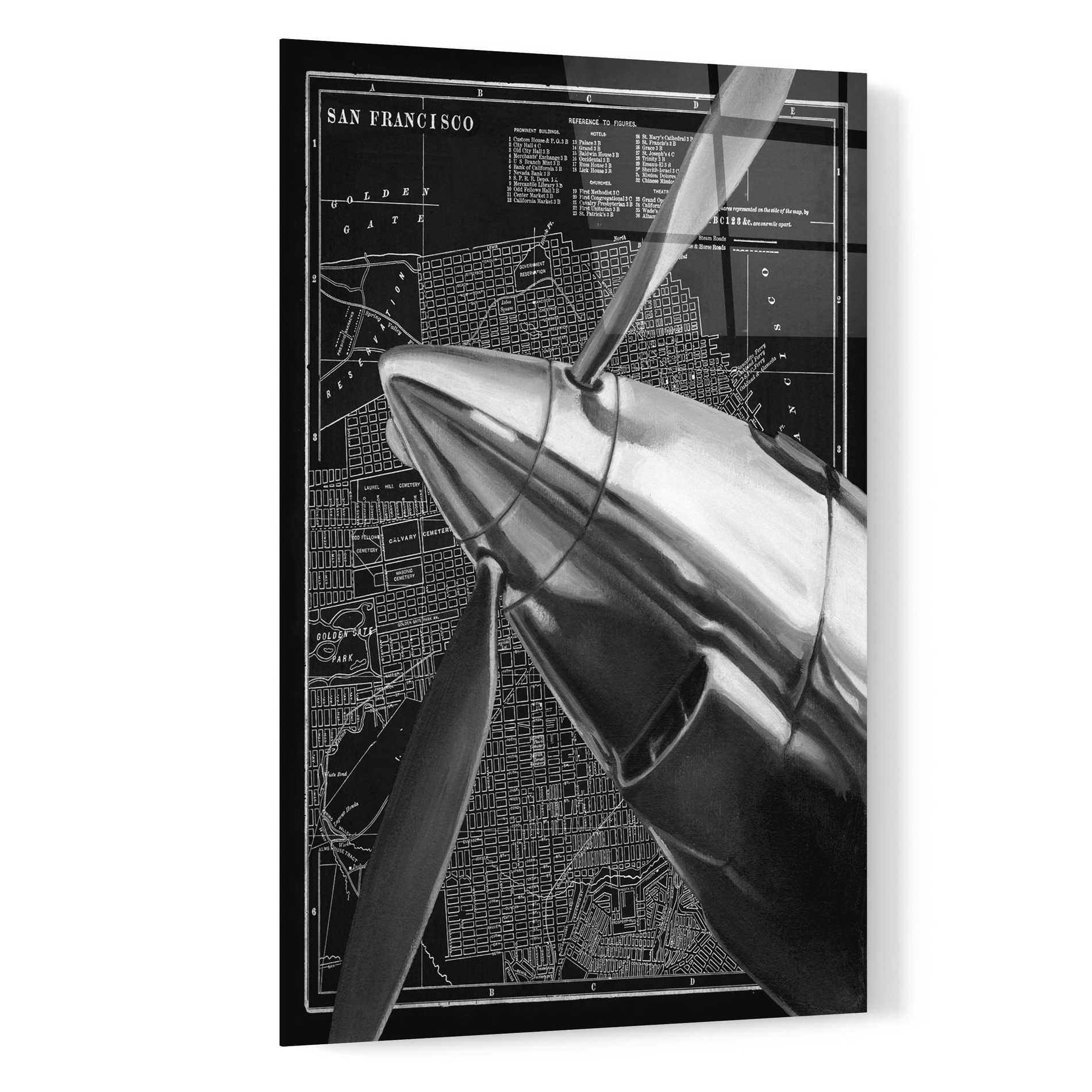 Epic Art 'Vintage Plane II' by Ethan Harper, Acrylic Glass Wall Art,16x24