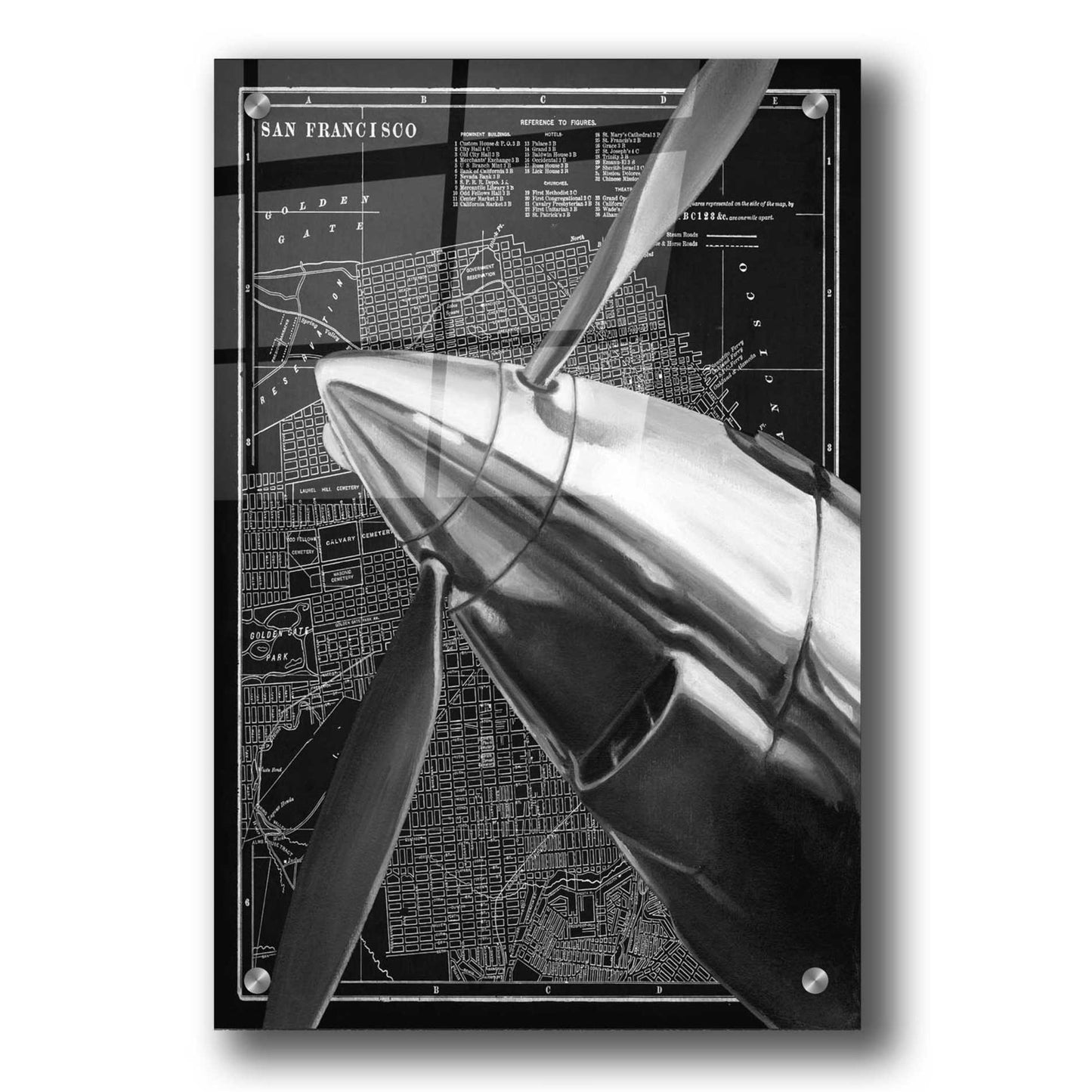 Epic Art 'Vintage Plane II' by Ethan Harper, Acrylic Glass Wall Art,24x36