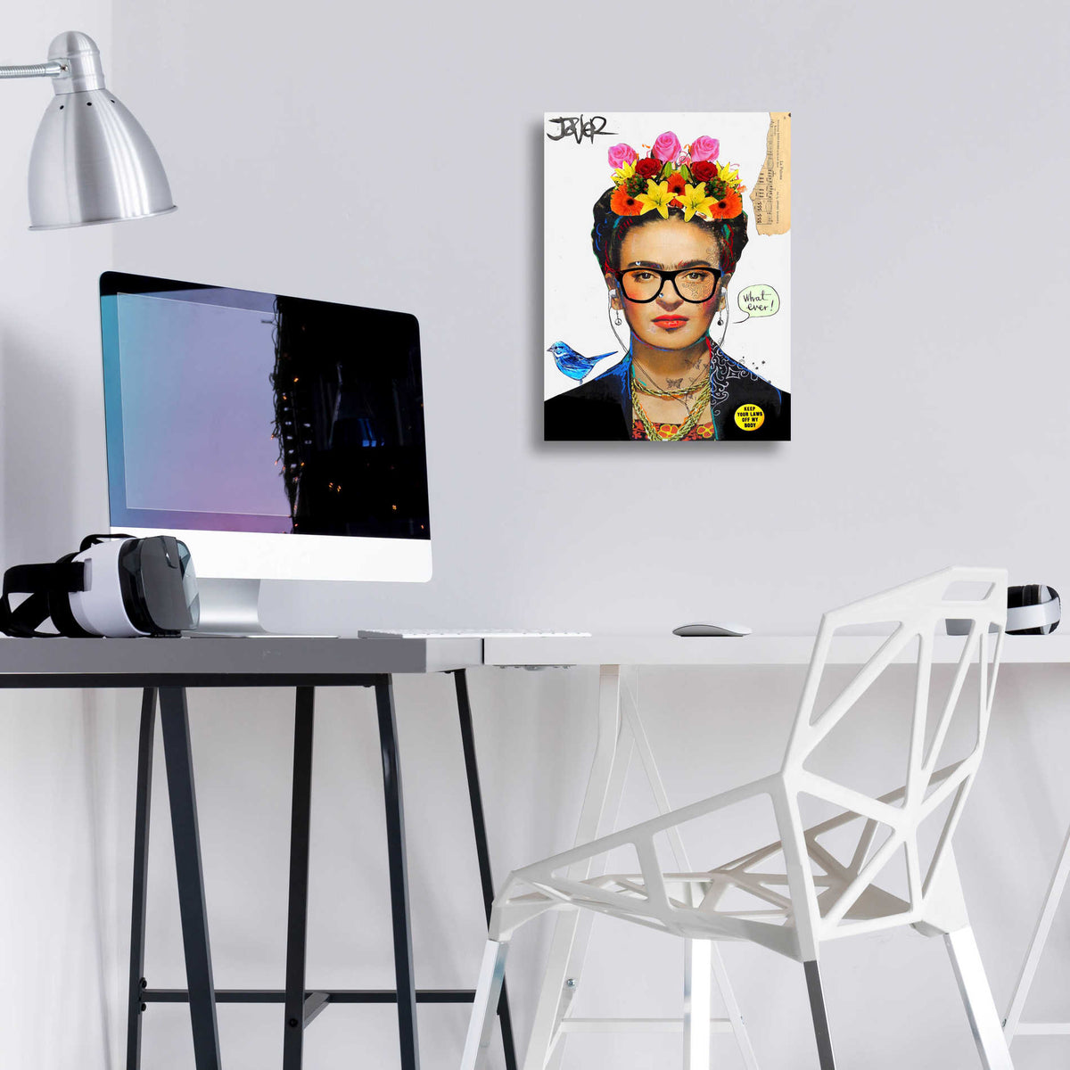 Epic Art 'Hipsta Frida' by Loui Jover, Acrylic Glass Wall Art,12x16