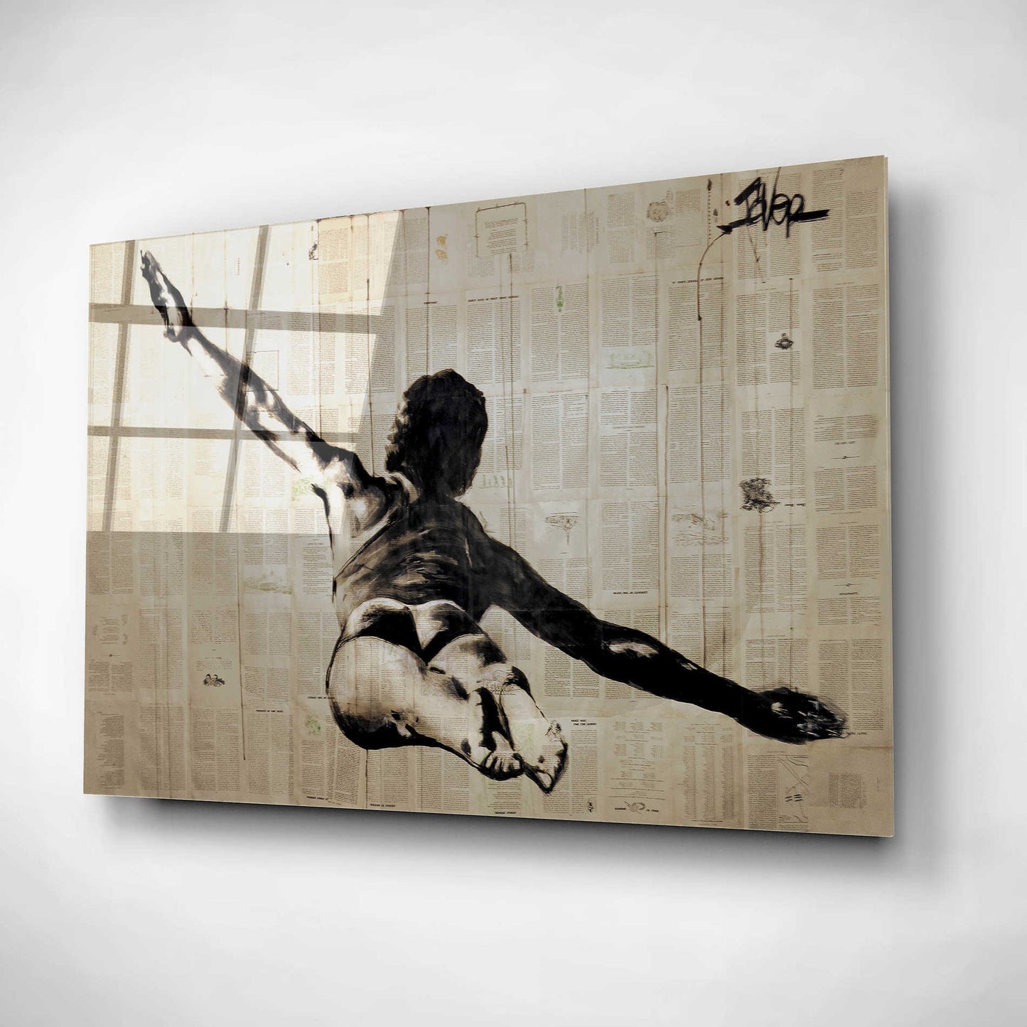 Epic Art 'Flying Free Man' by Loui Jover, Acrylic Glass Wall Art,16x12