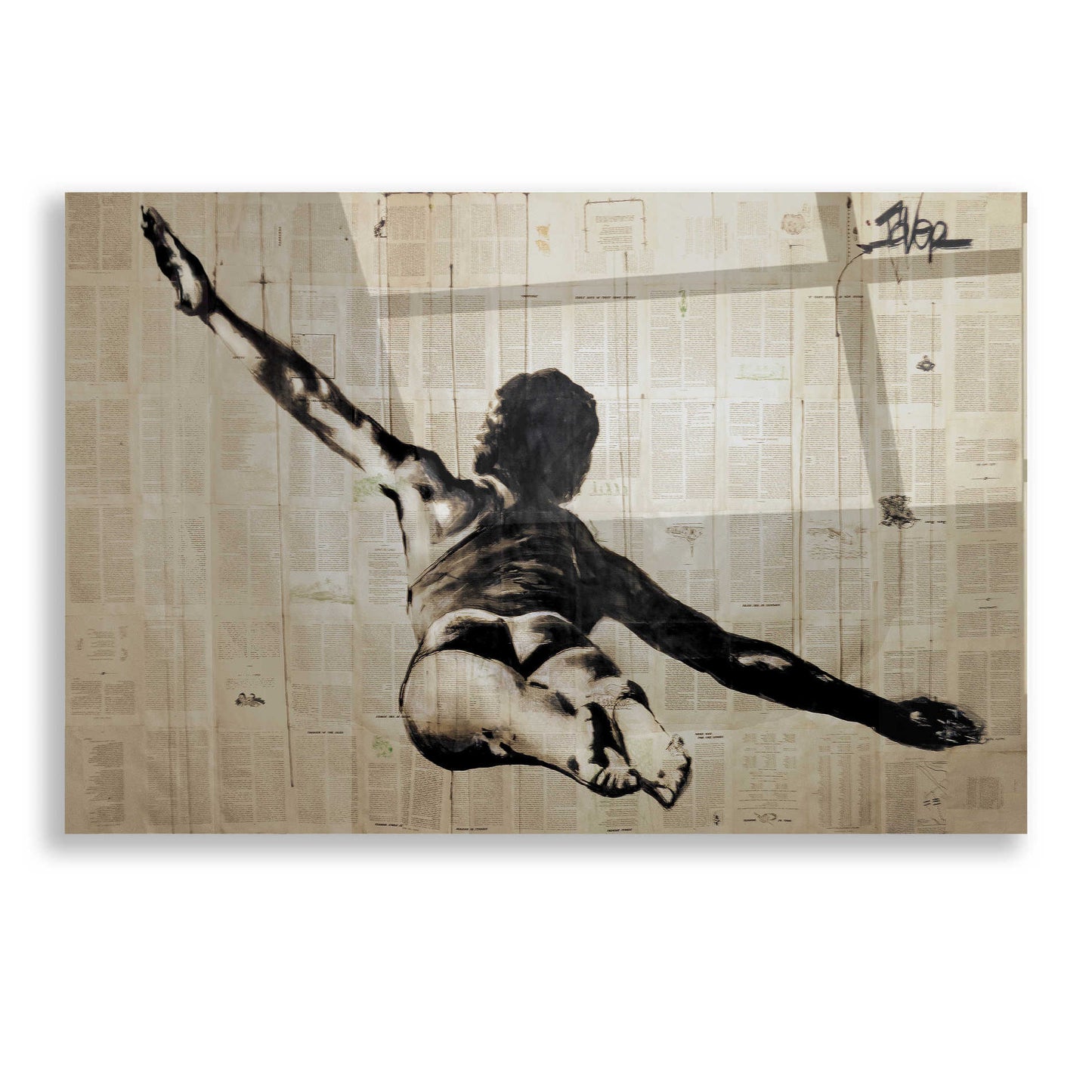 Epic Art 'Flying Free Man' by Loui Jover, Acrylic Glass Wall Art,16x12