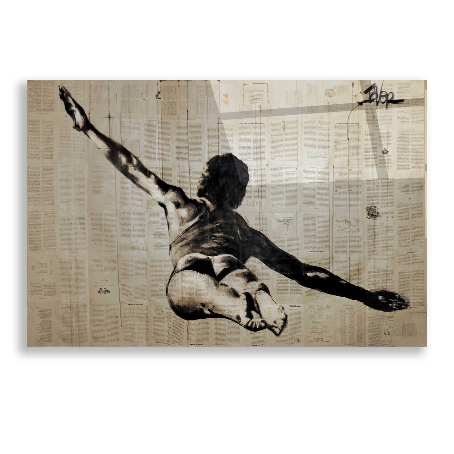 Epic Art 'Flying Free Man' by Loui Jover, Acrylic Glass Wall Art,24x16