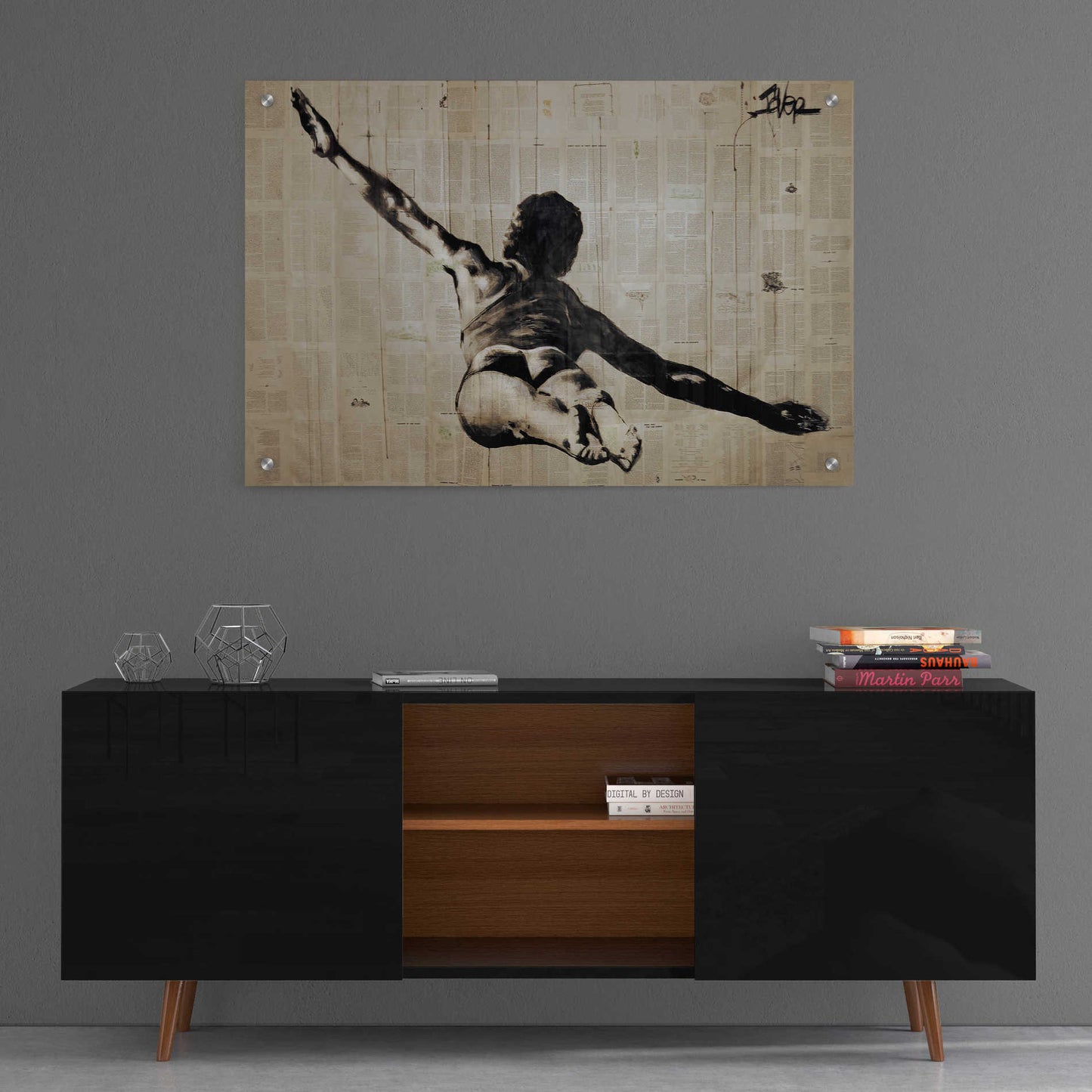 Epic Art 'Flying Free Man' by Loui Jover, Acrylic Glass Wall Art,36x24