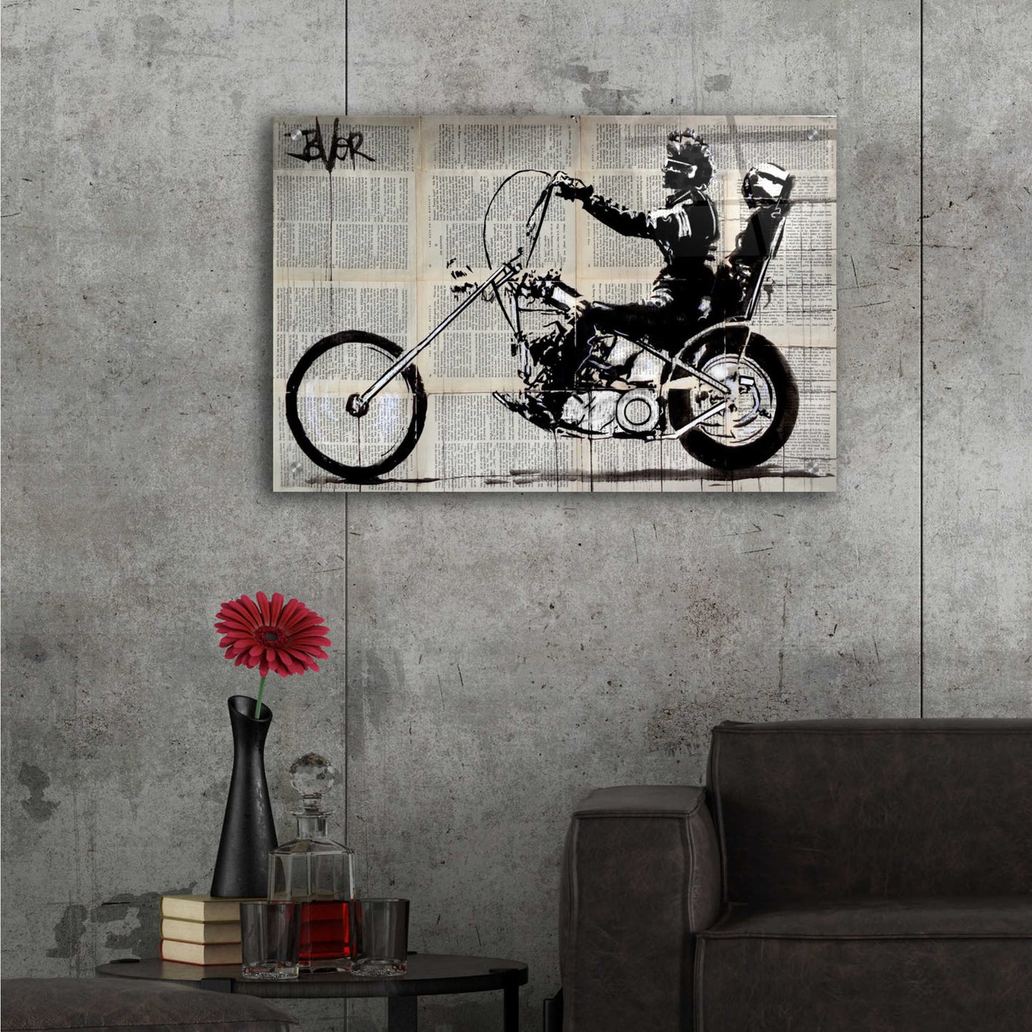 Epic Art 'Get Your Motor Running' by Loui Jover, Acrylic Glass Wall Art,24x16