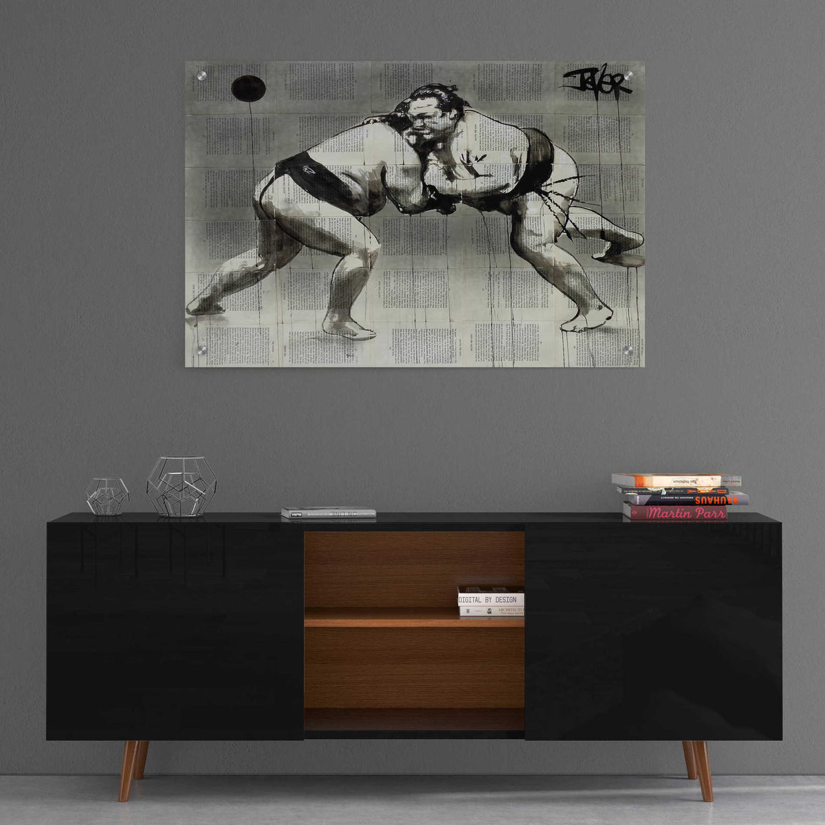 Epic Art 'Sumo' by Loui Jover, Acrylic Glass Wall Art,36x24