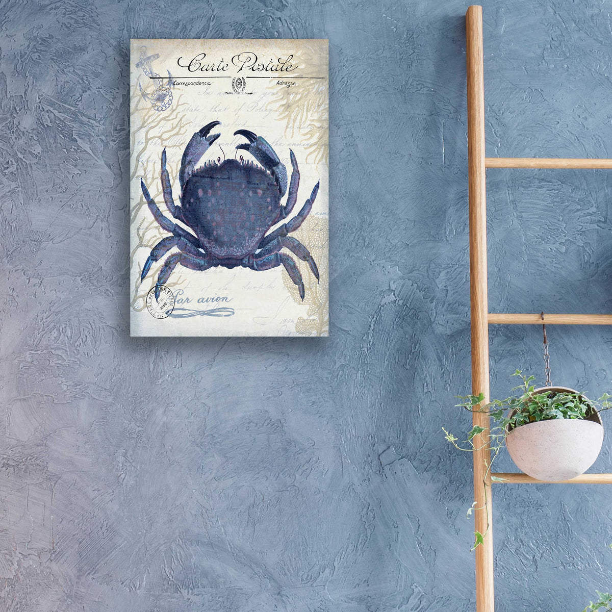Epic Art 'Seaside Postcard Cream e' by Fab Funky, Acrylic Glass Wall Art,16x24