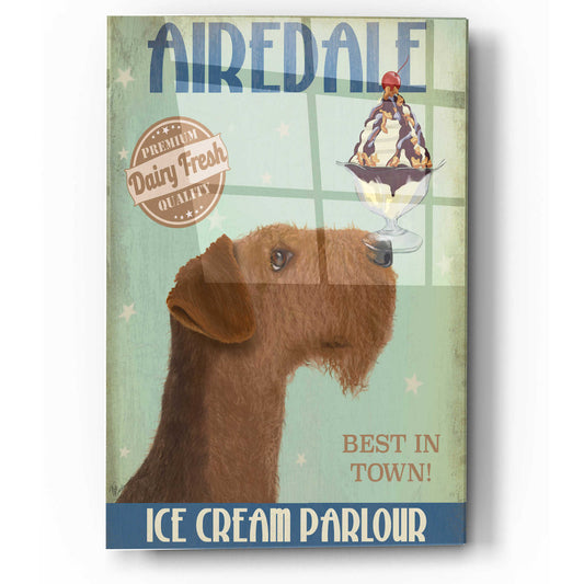 Epic Art 'Airedale Ice Cream' by Fab Funky, Acrylic Glass Wall Art