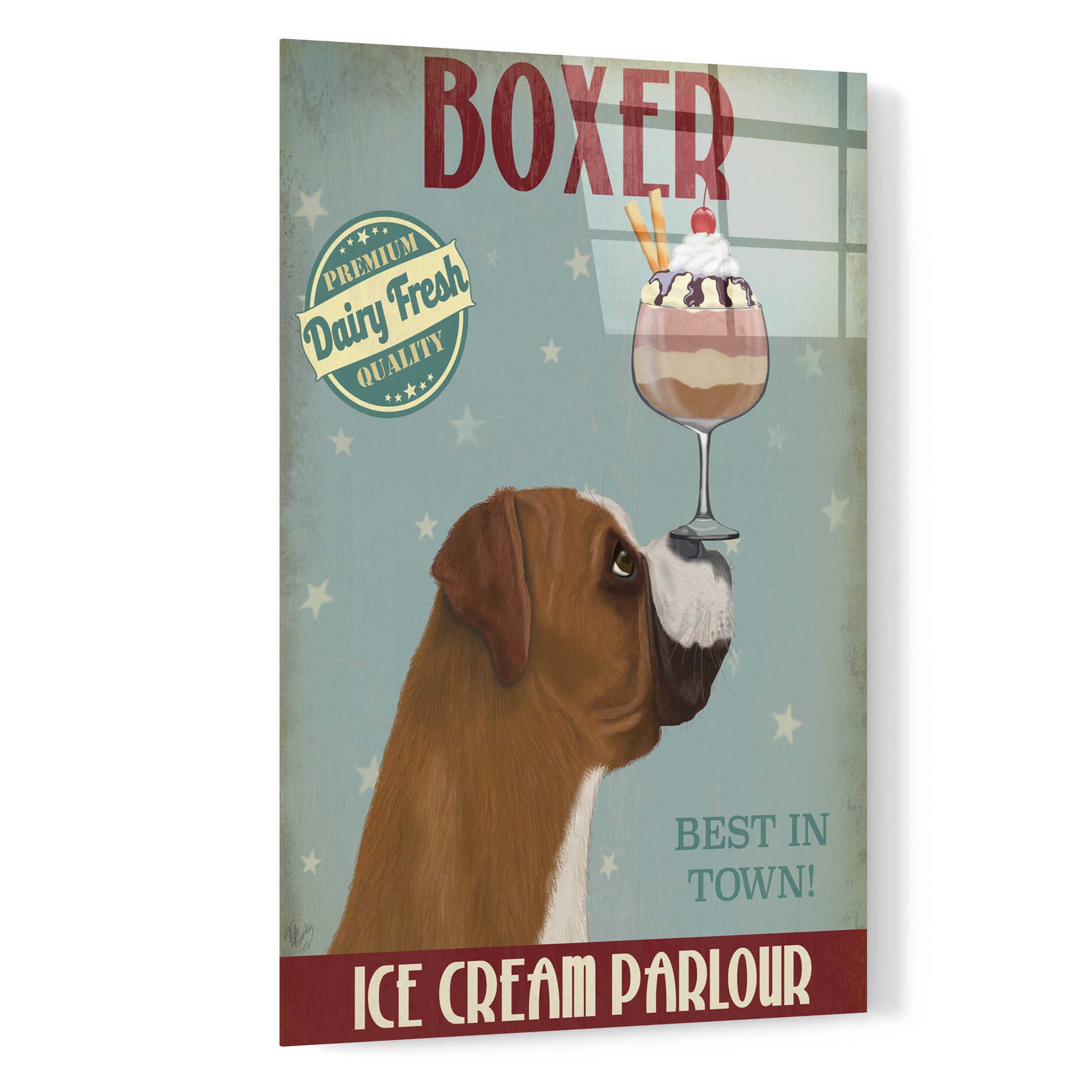 Epic Art 'Boxer Ice Cream' by Fab Funky, Acrylic Glass Wall Art,16x24