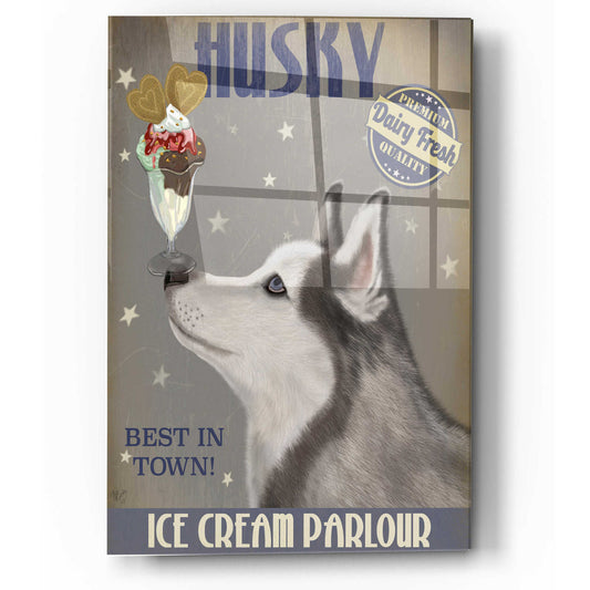 Epic Art 'Husky Ice Cream' by Fab Funky, Acrylic Glass Wall Art