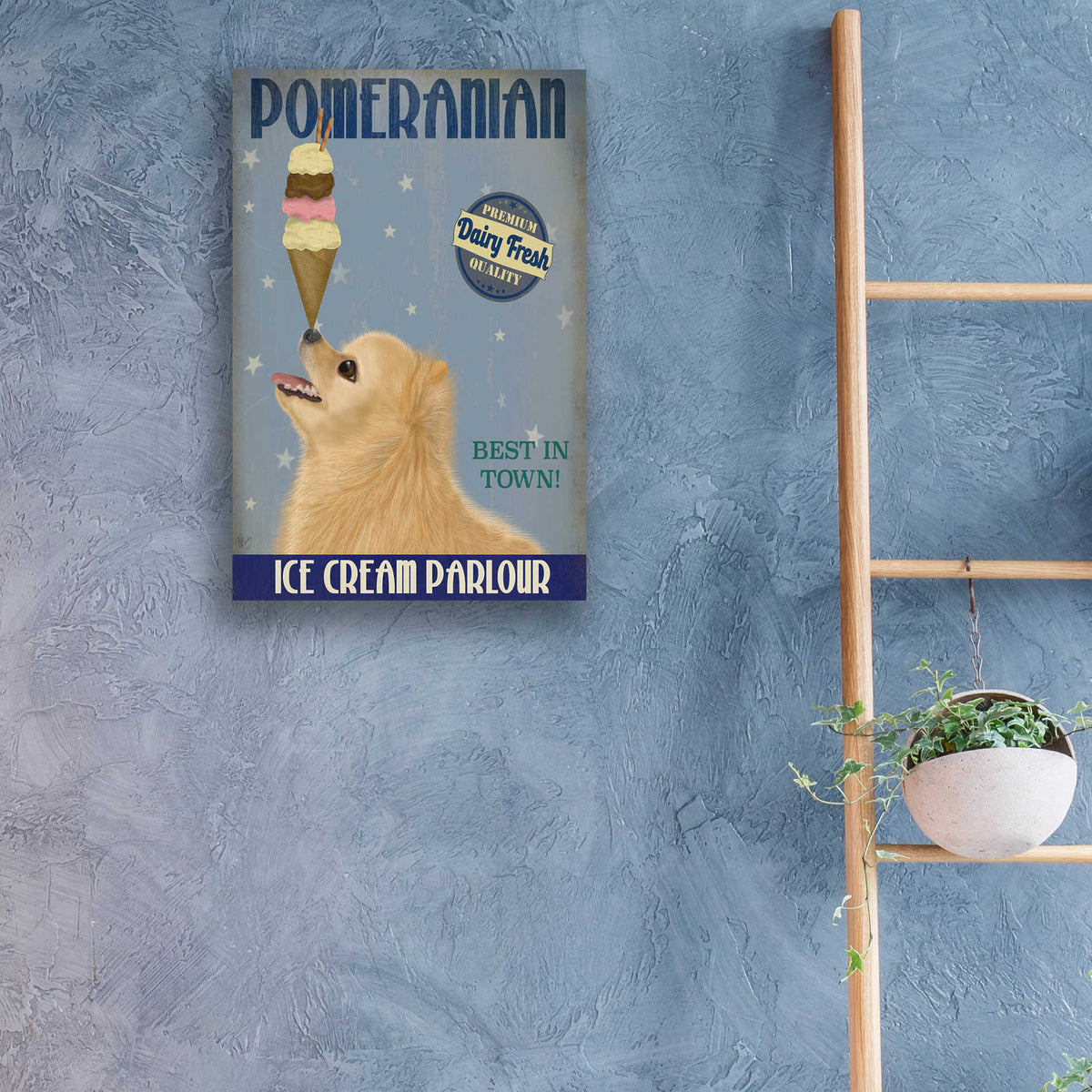 Epic Art 'Pomeranian Ice Cream' by Fab Funky, Acrylic Glass Wall Art,16x24