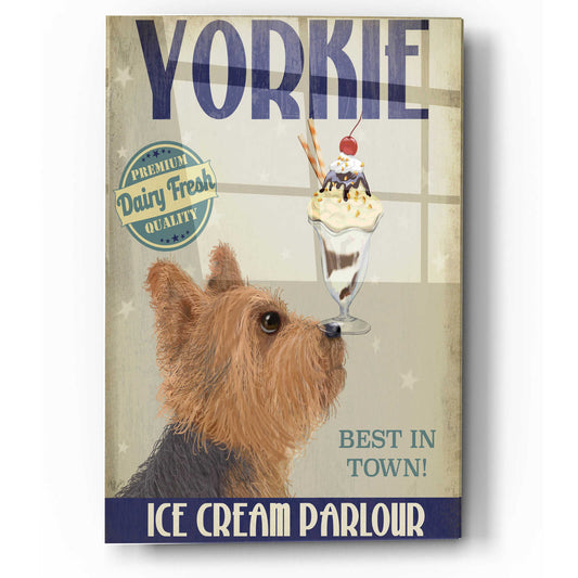 Epic Art 'Yorkshire Terrier Ice Cream' by Fab Funky, Acrylic Glass Wall Art