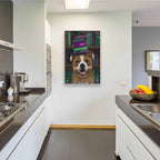 Epic Art 'English Bulldog And Books' by Fab Funky, Acrylic Glass Wall Art,24x36