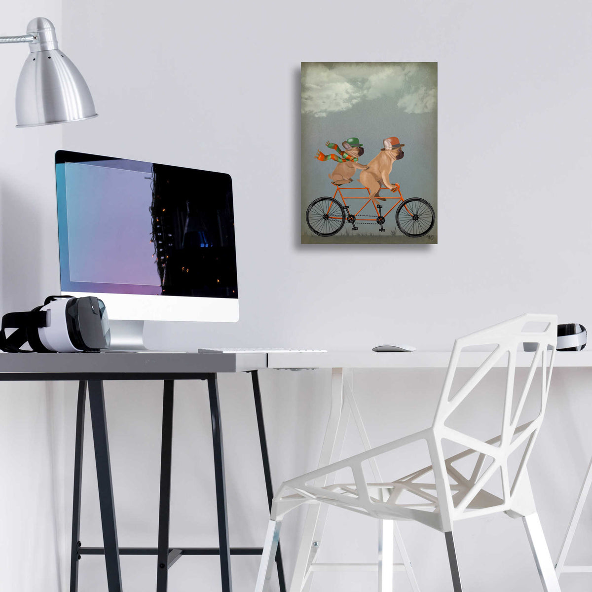 Epic Art 'French Bulldog Tandem' by Fab Funky, Acrylic Glass Wall Art,12x16